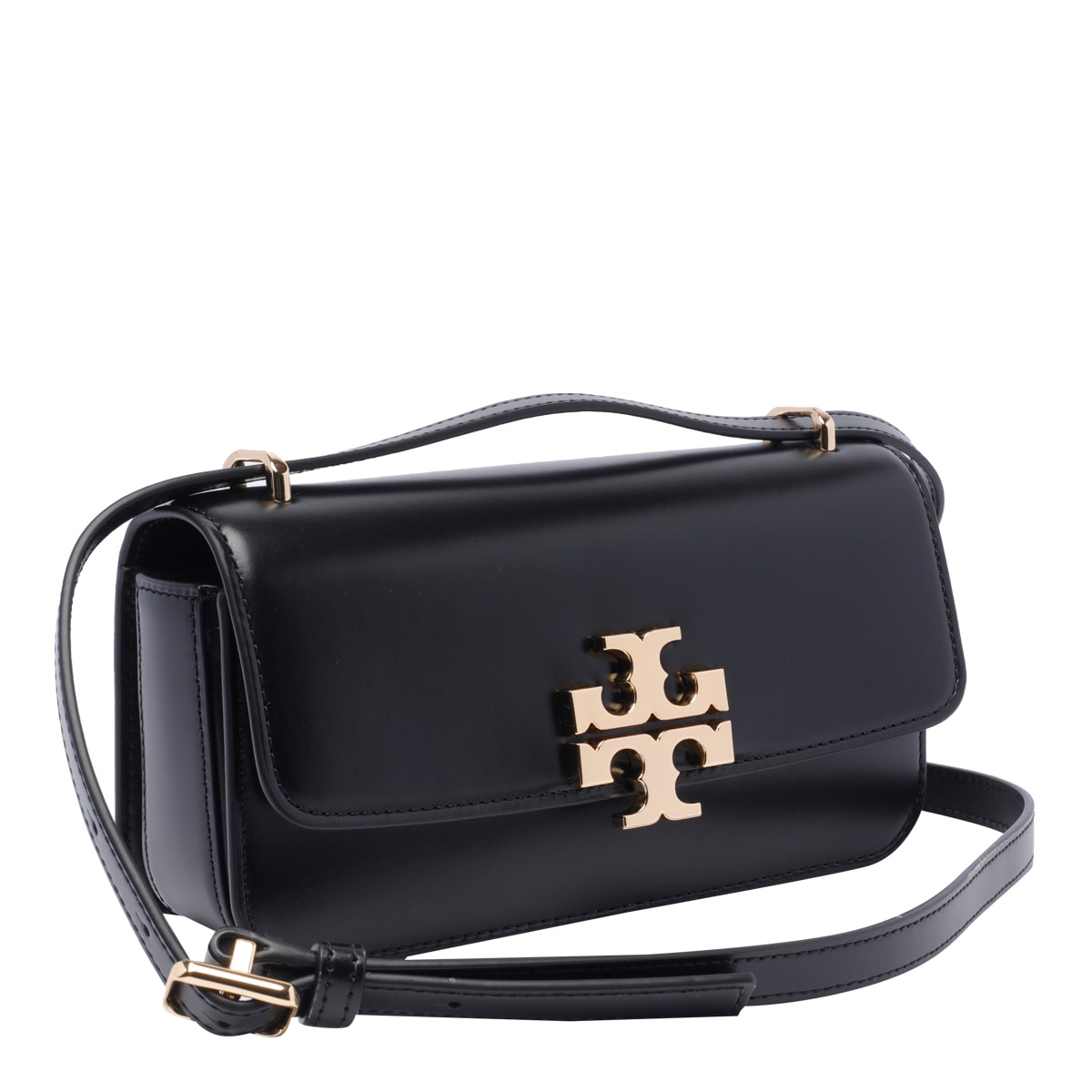 Shop Tory Burch Small Eleanor E/w Convertible Shoulder Bag In Nero