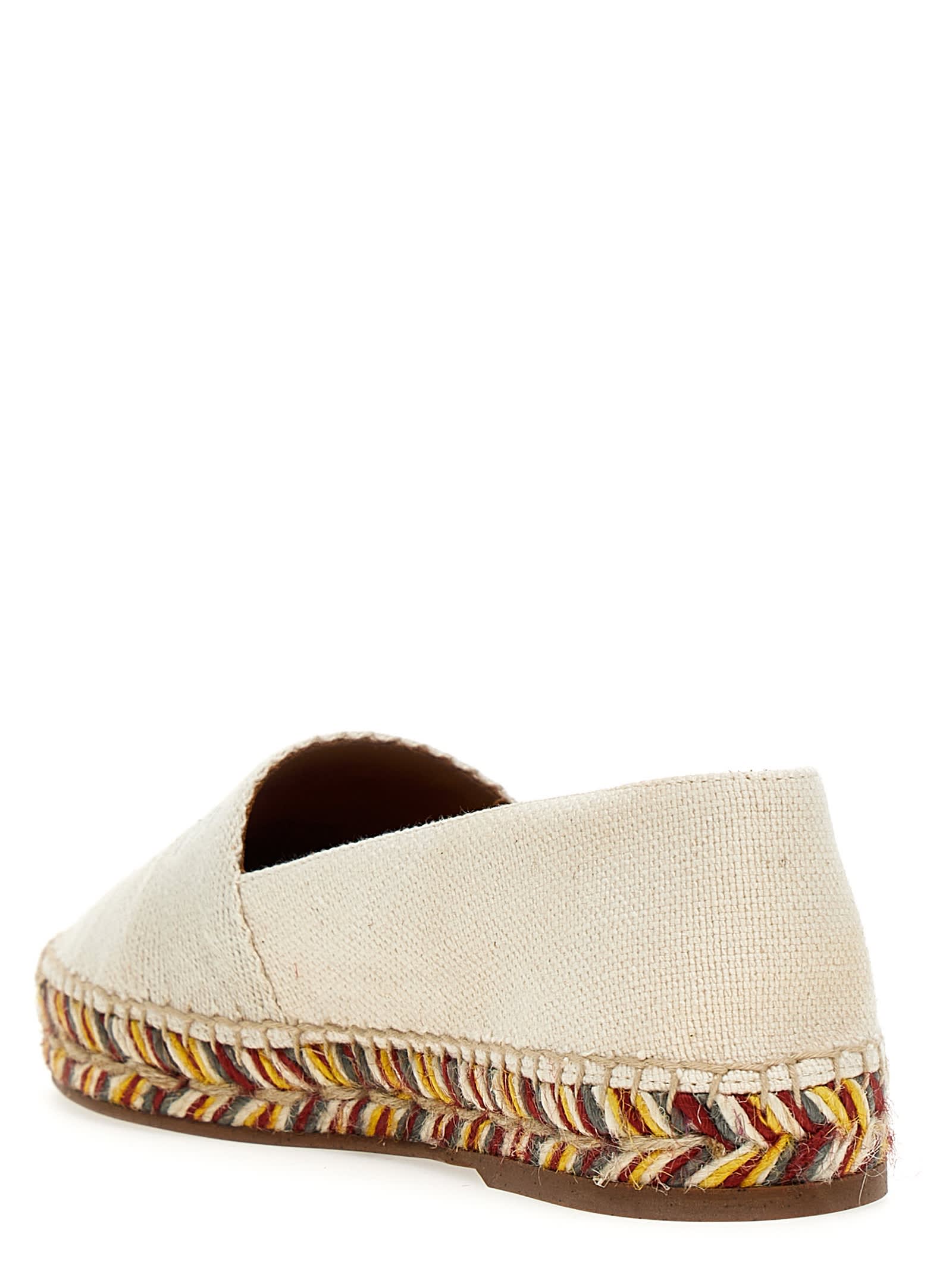 Chloé Canvas And Multicolor Woven Sole Espadrilles In Multi