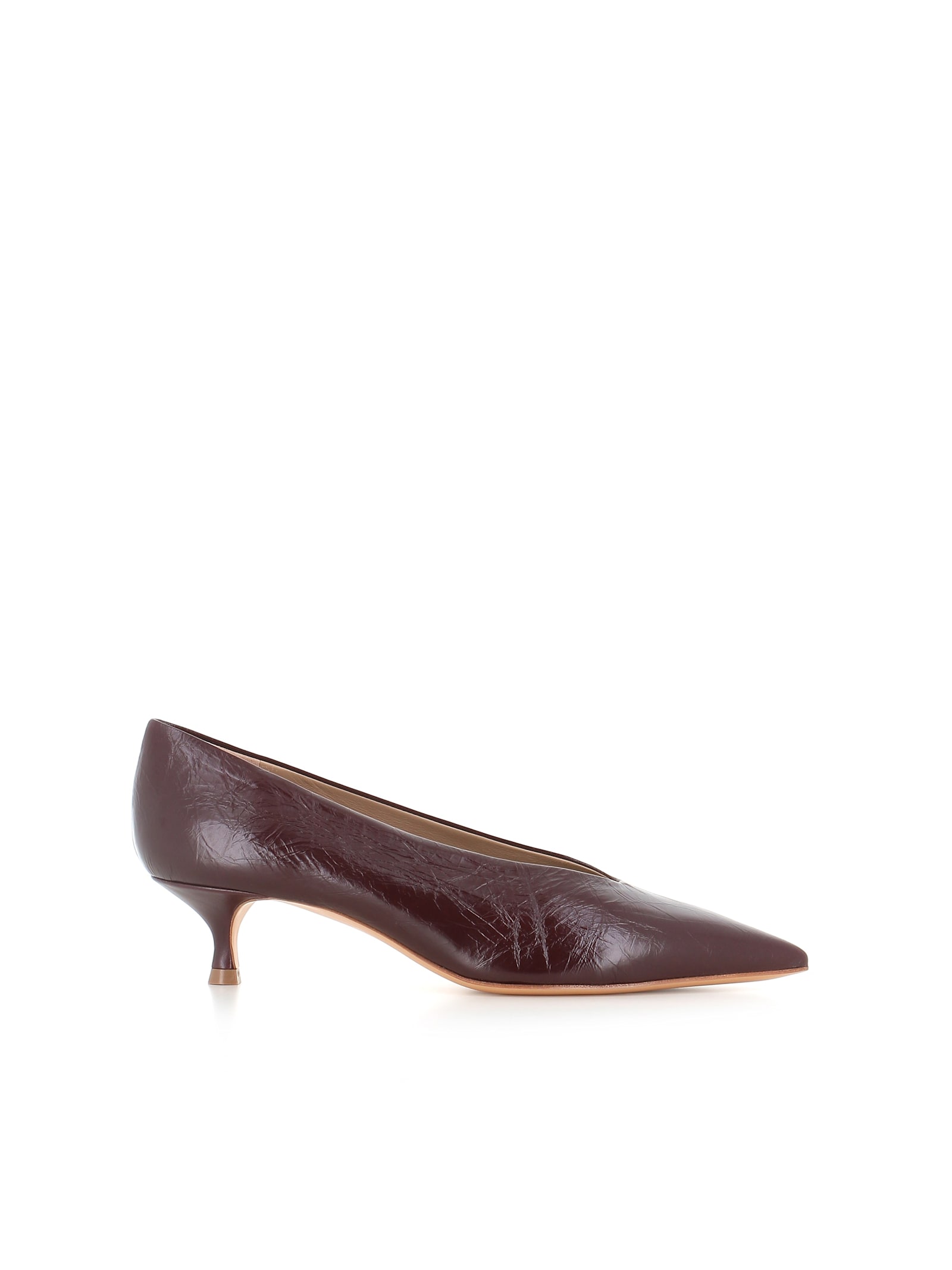 Le Monde Beryl Décollette Babouche Kitten Heel In Burgundy