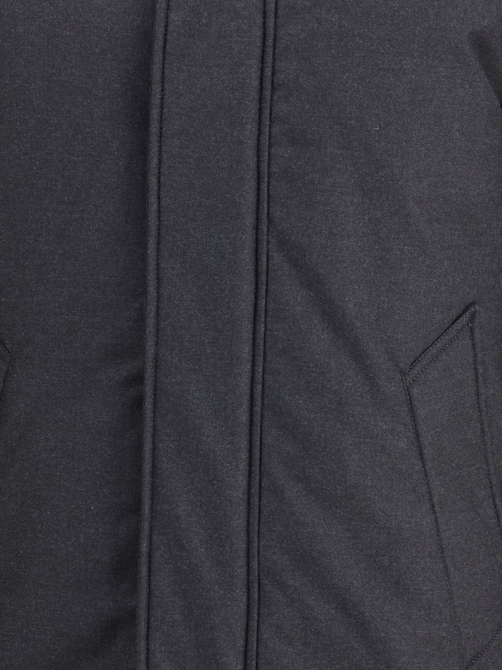 Woolrich Drawstring-hood Down Jacket In Gray