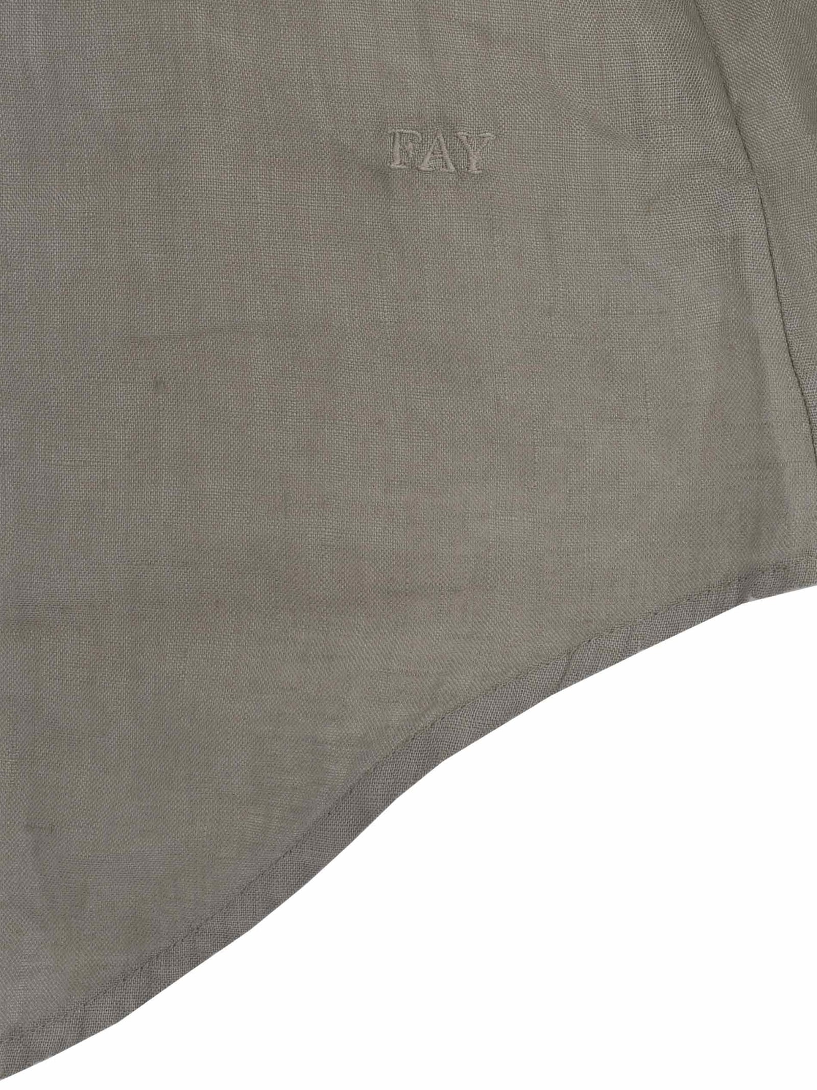 Shop Fay Shirt  Made Of Linen In Green