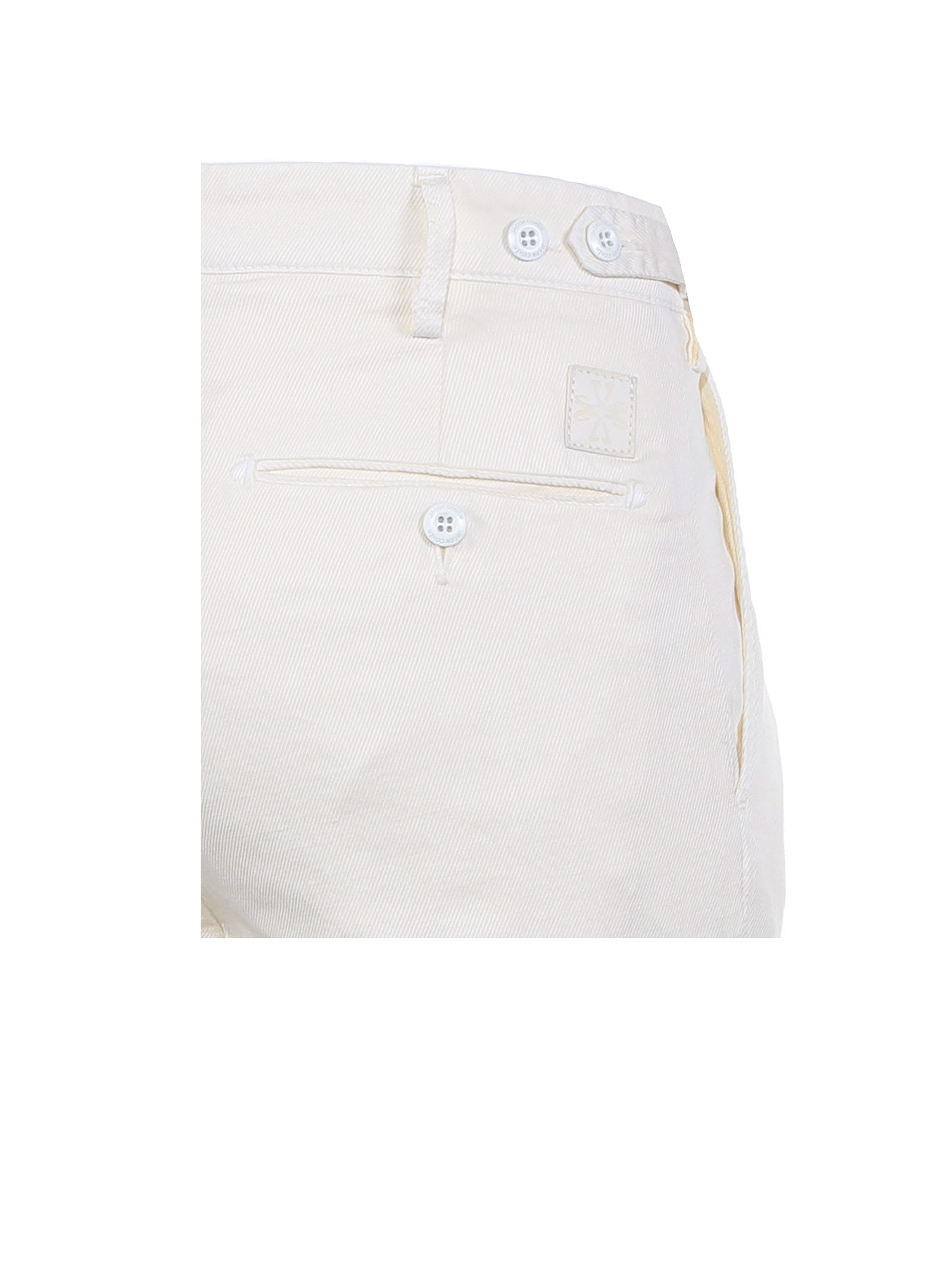 Shop Jacob Cohen Trousers With Chino Pocket In Panna