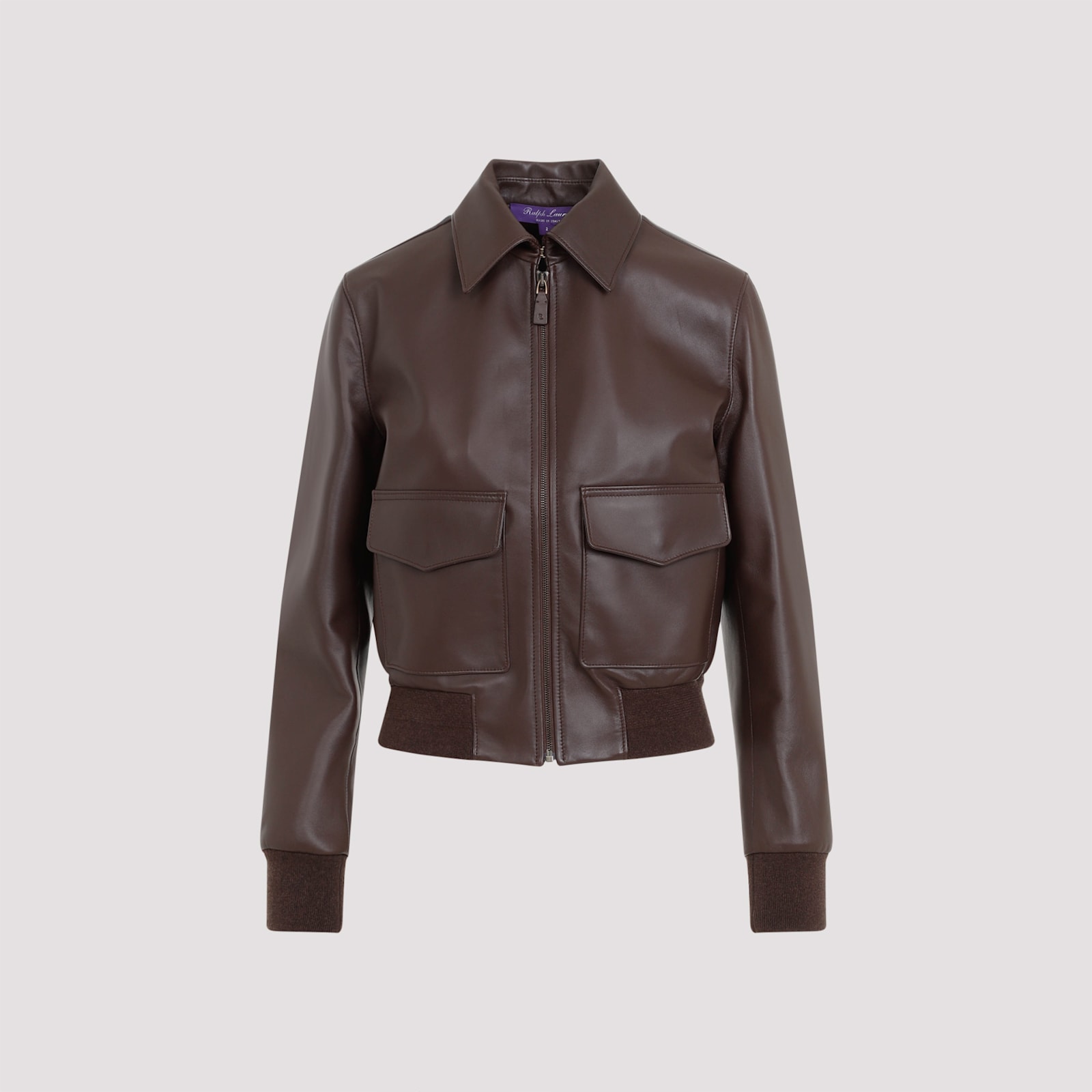 Shop Ralph Lauren Sullivan Leather Jacket In Luggage Brown