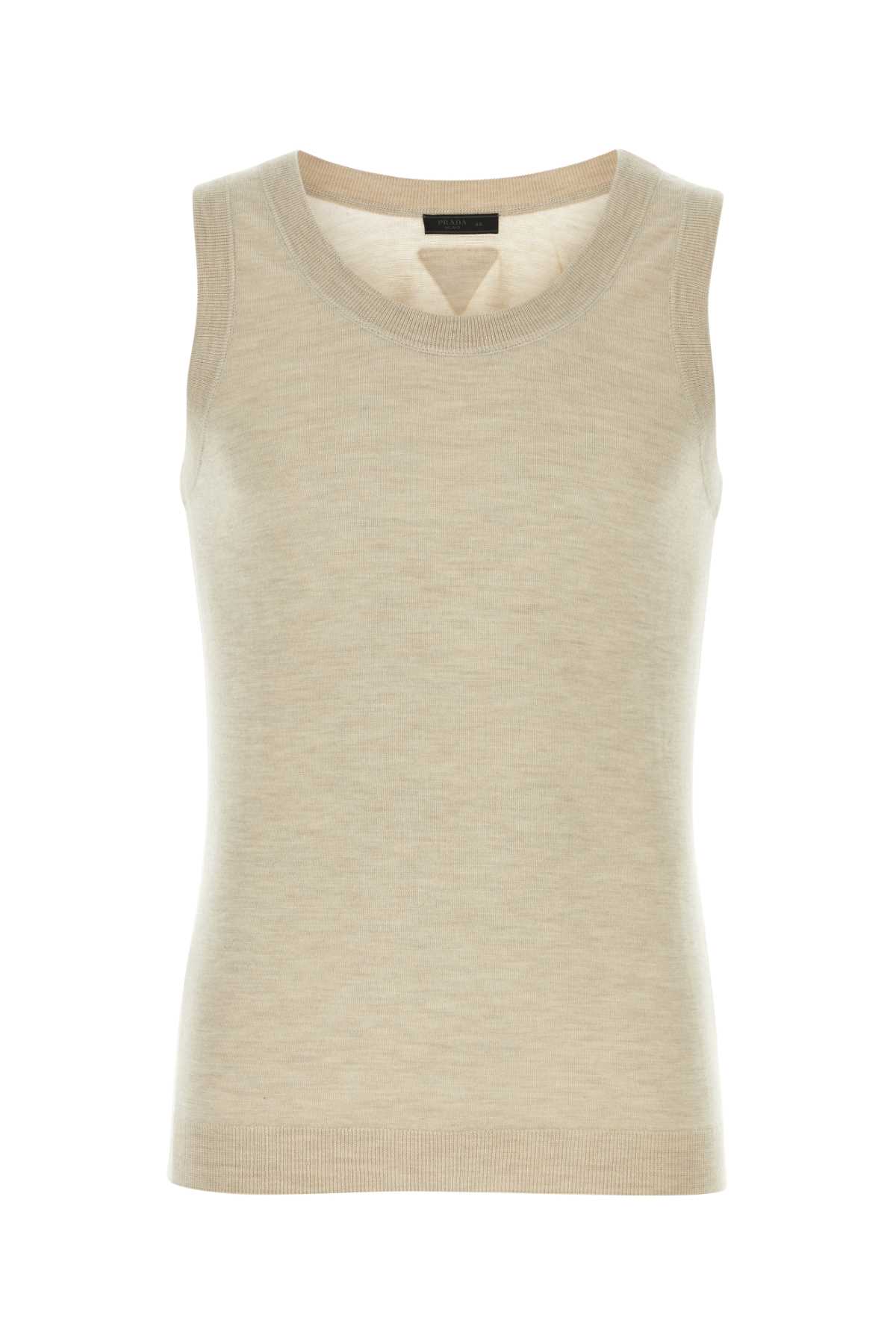 Melange Sand Cashmere Tank Top