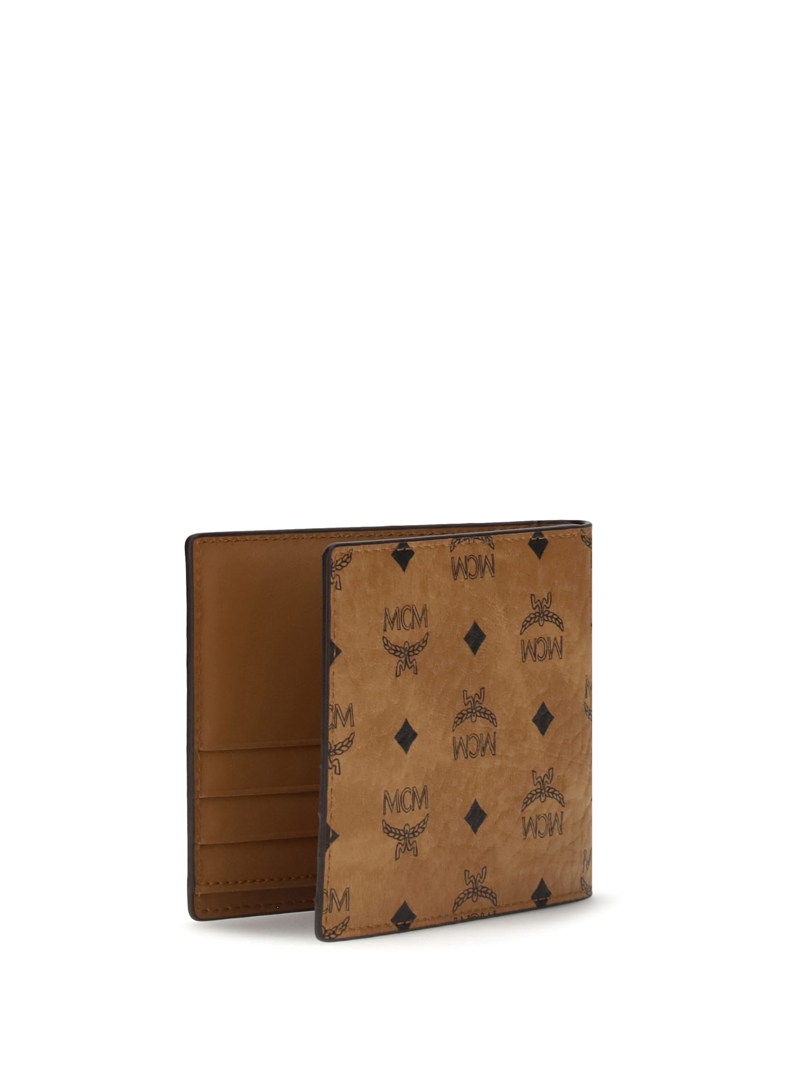 Mcm Monogrammed Bifold Wallet In Brown