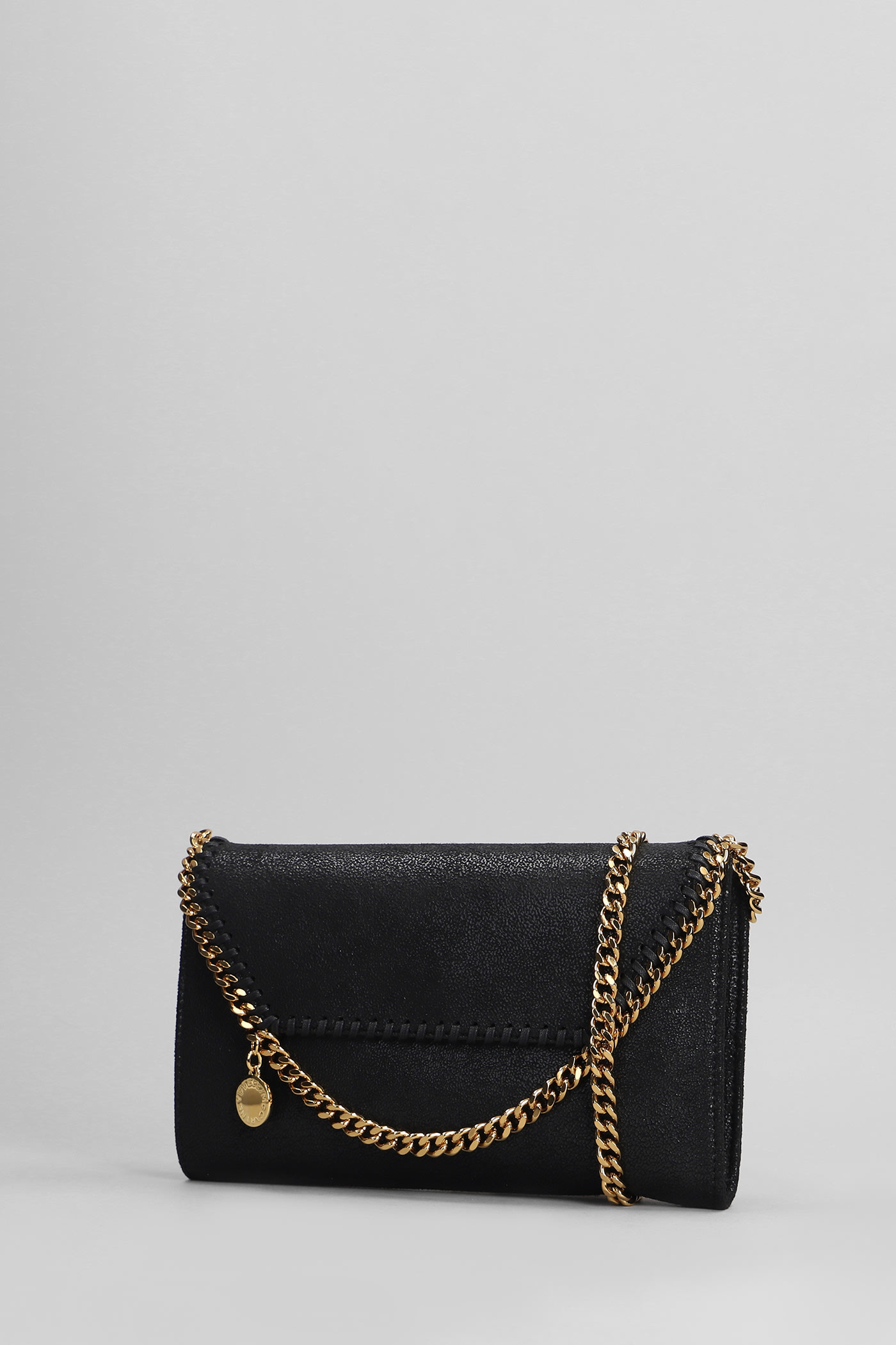 Shop Stella Mccartney Falabella Shoulder Bag In Black Polyester