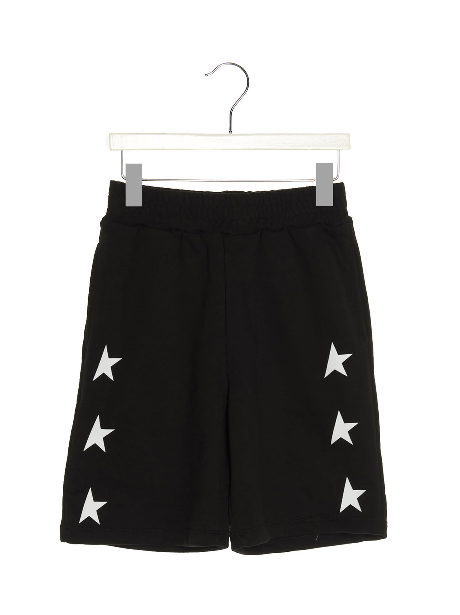 Shop Golden Goose Multi Star Bermuda Shorts In White/black