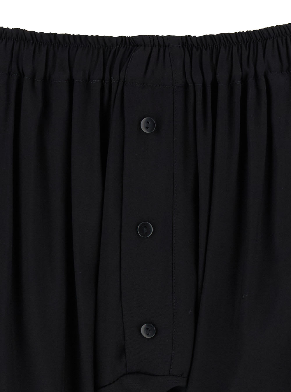 Shop Federica Tosi Black Bermuda Shorts With Buttons In Viscose Woman