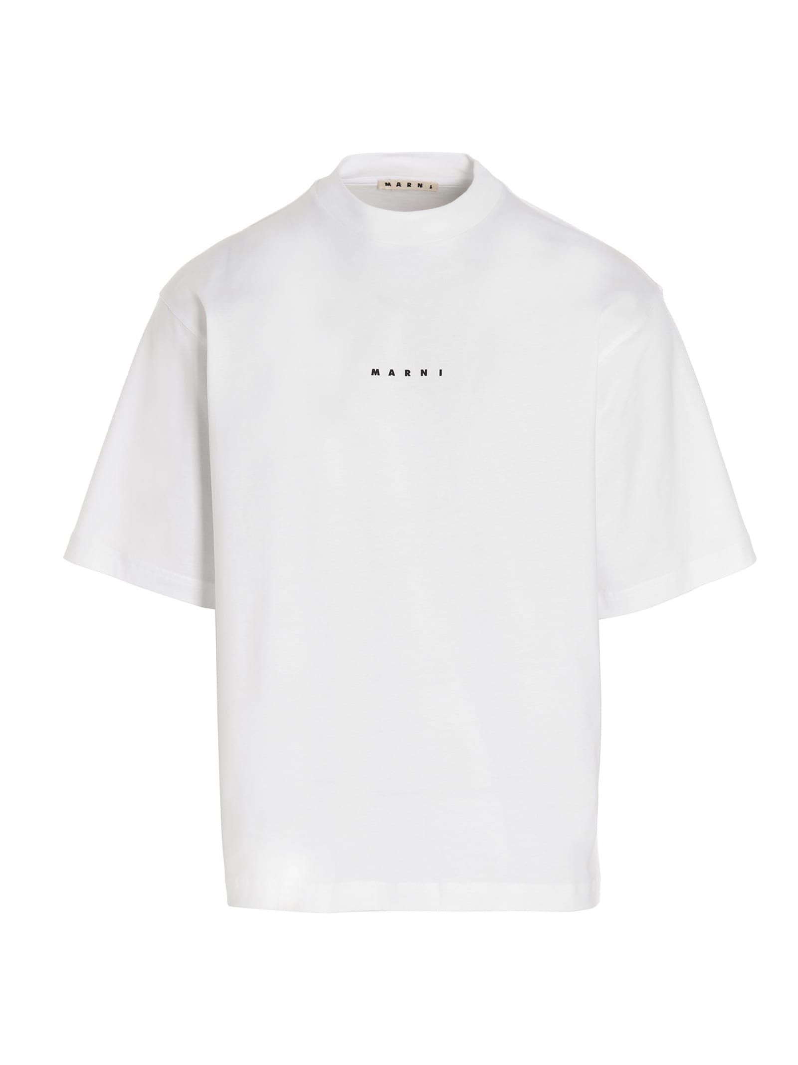 Shop Marni Logo Printed T-shirt In White