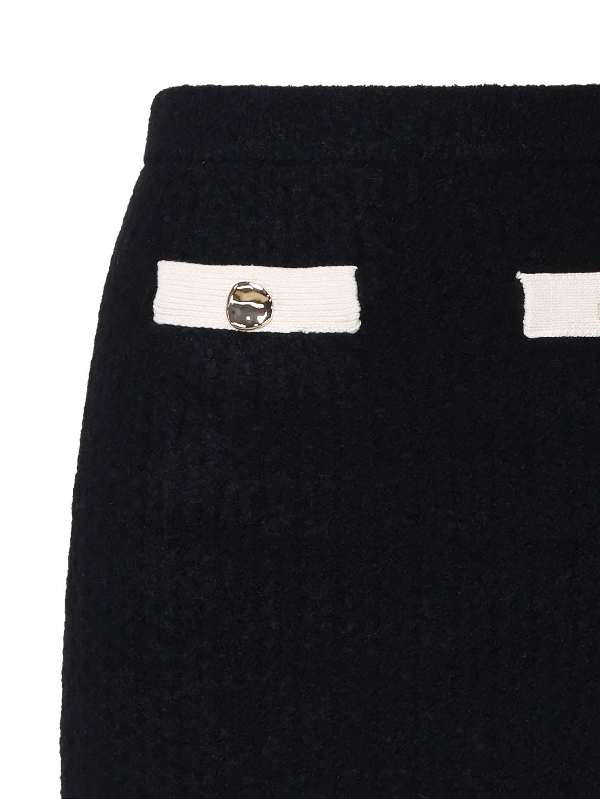 Shop Self-portrait Cashmere Mini Skirt In Black