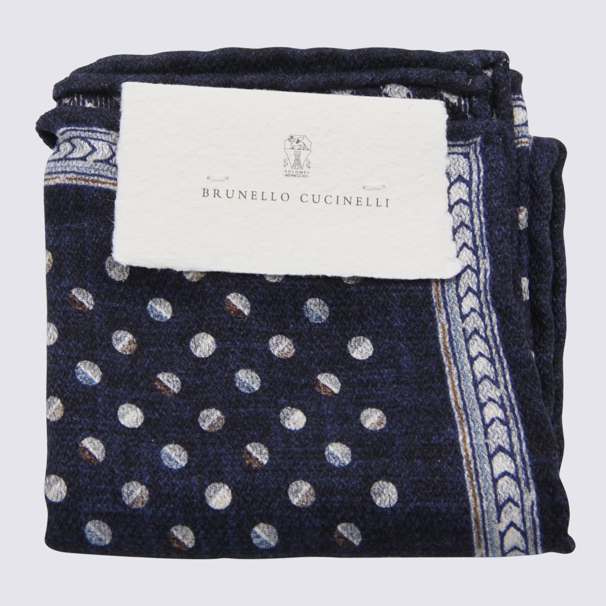 Brunello Cucinelli Blue Silk Scarves In Black