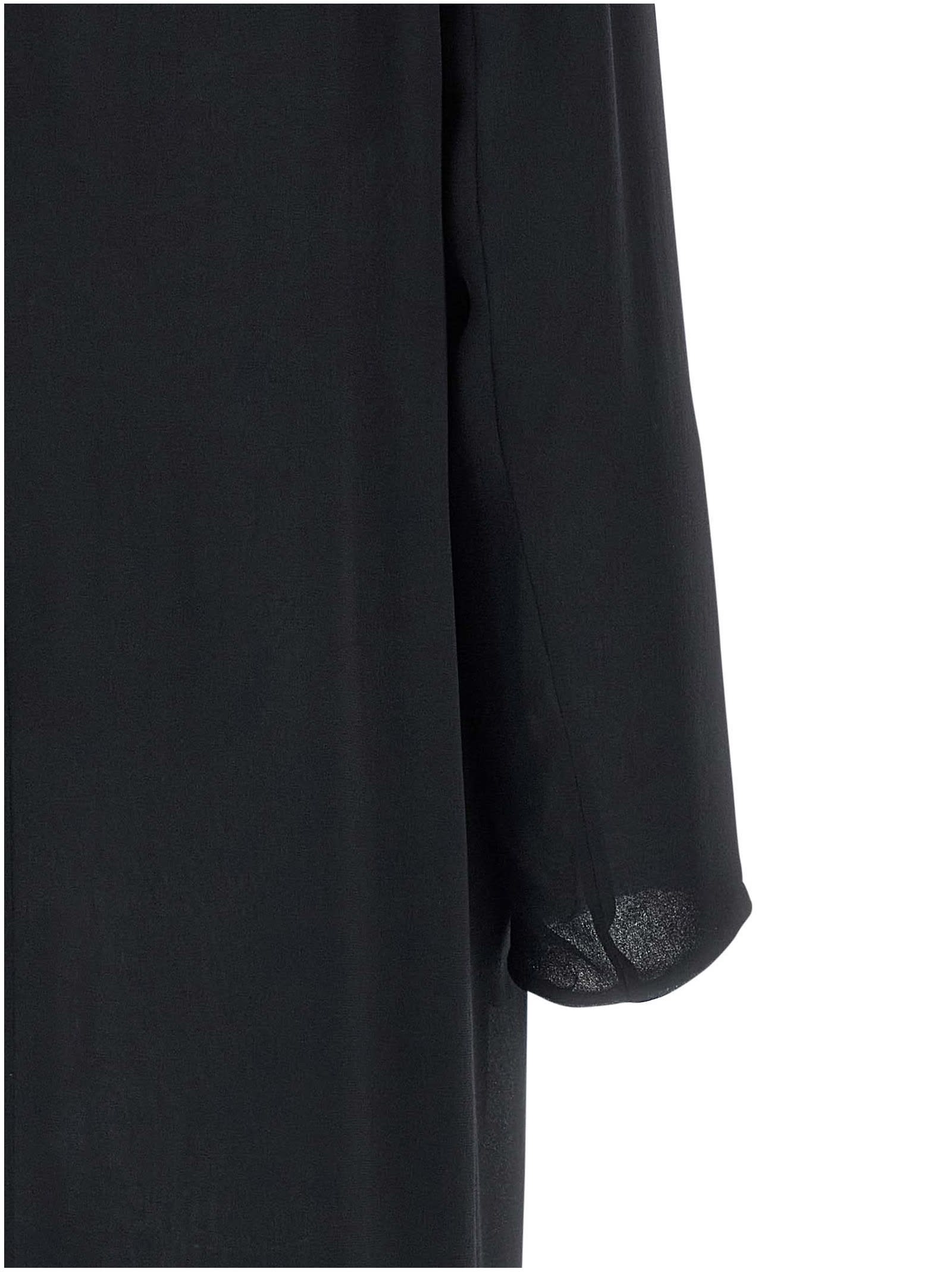 Alberta Ferretti Silk Georgette Coat Coats And Trench Coats Black In Black