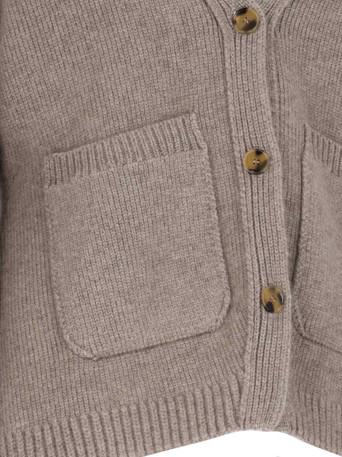 Khaite Scarlet Cashmere-blend Cardigan In Brown