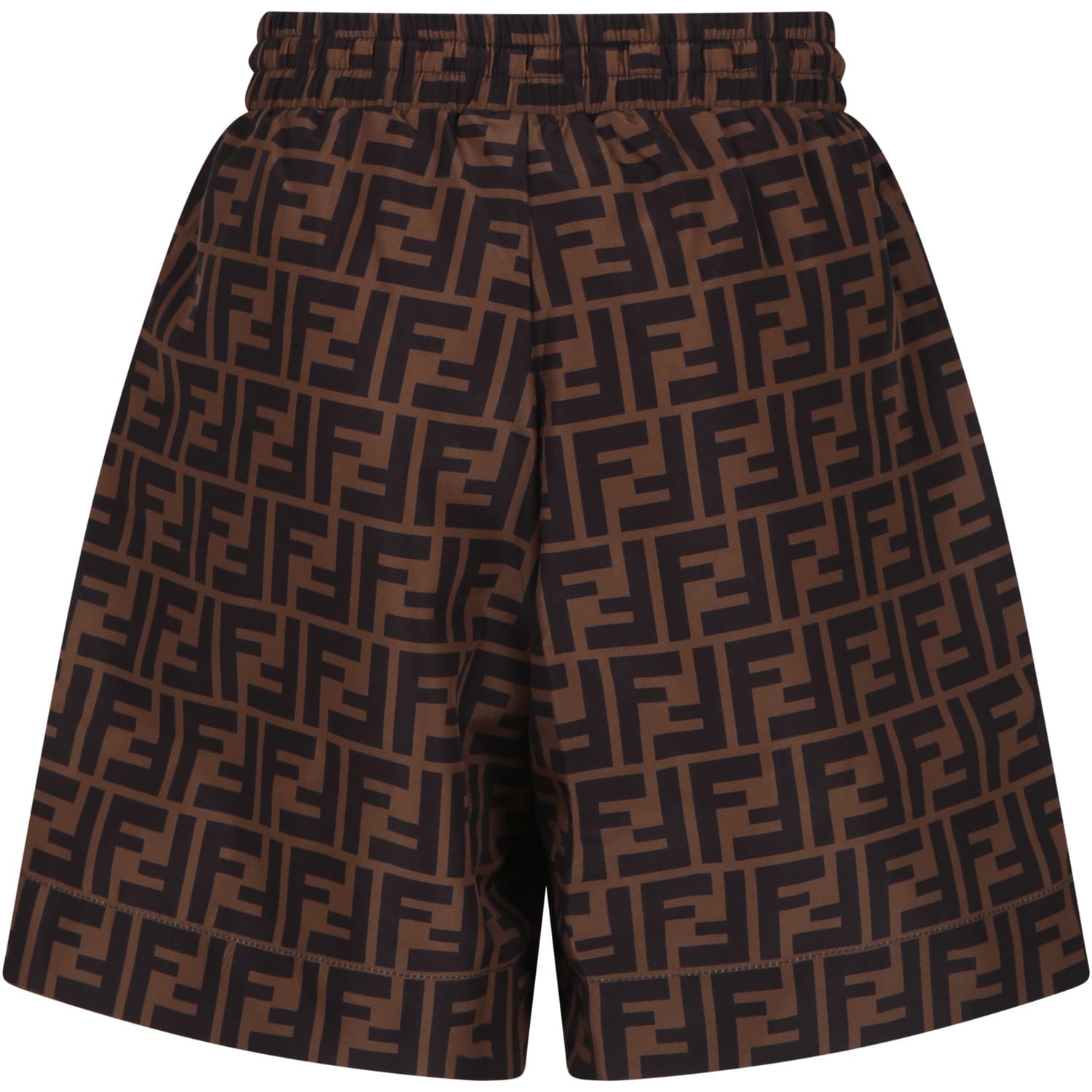 Shop Fendi Brown Swim Shorts For Boy With Iconic Ff And  Logo