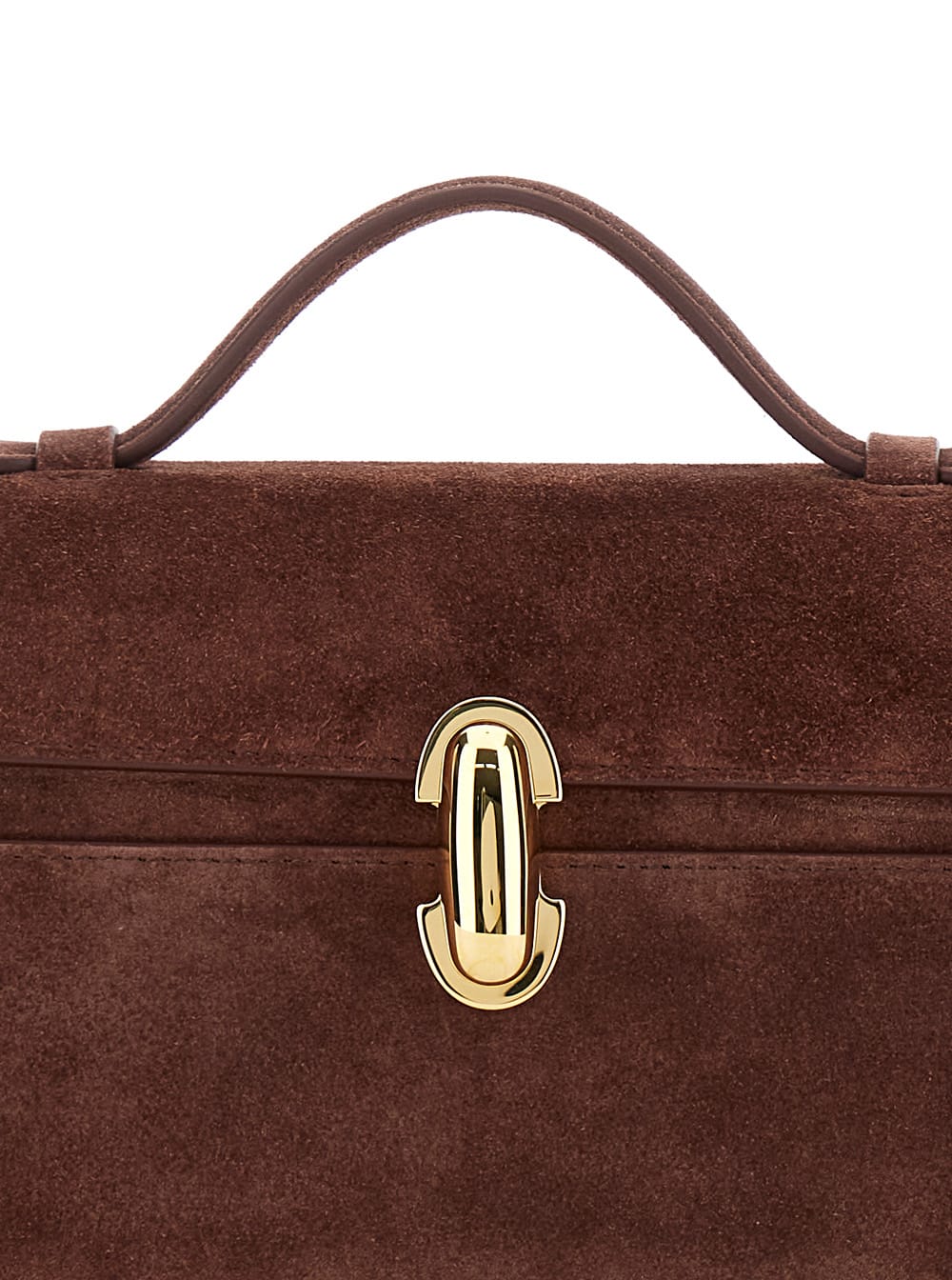 Savette Symmetry Pochette In Suede In Brown