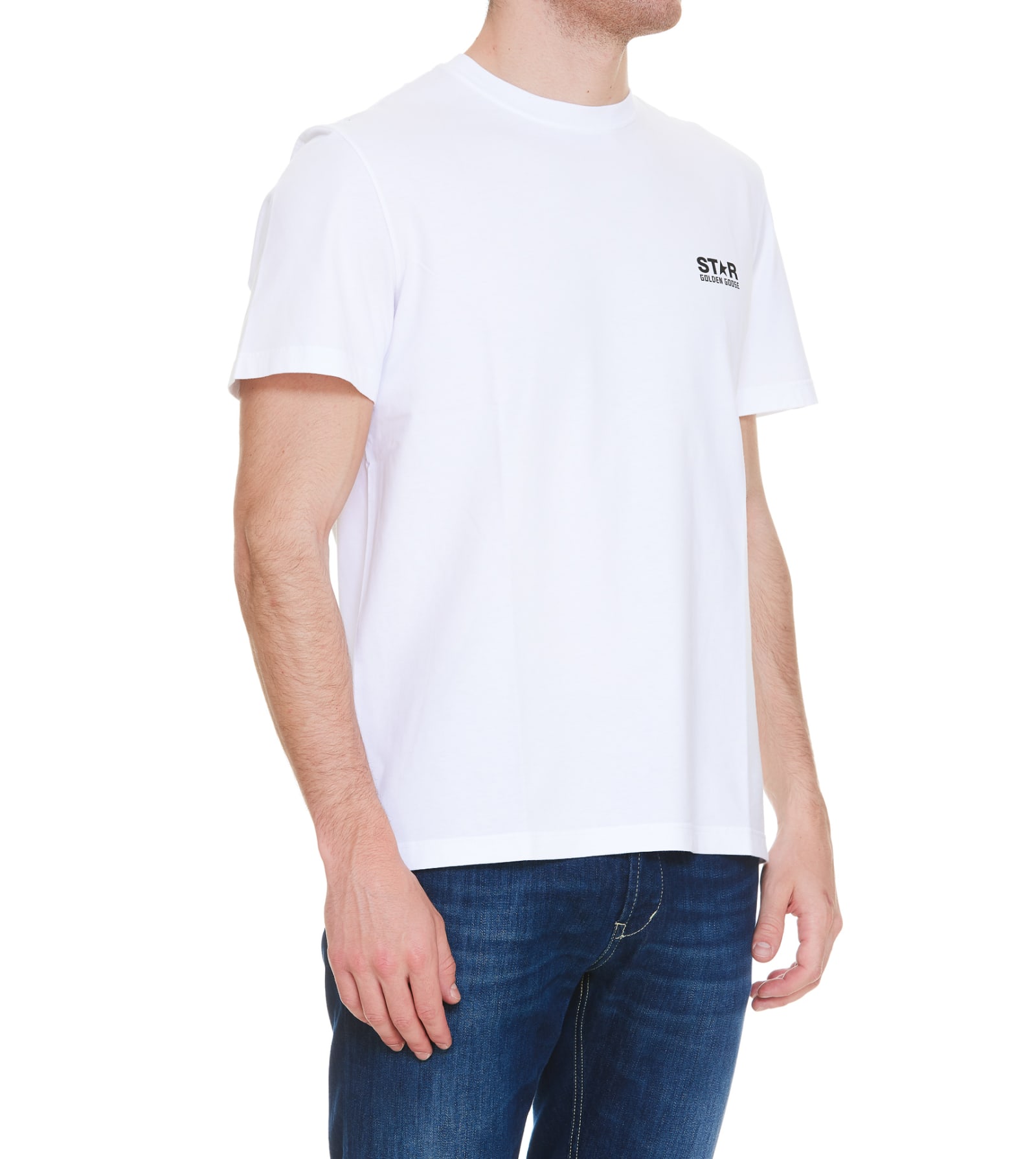 Shop Golden Goose Logo T-shirt In Bianco