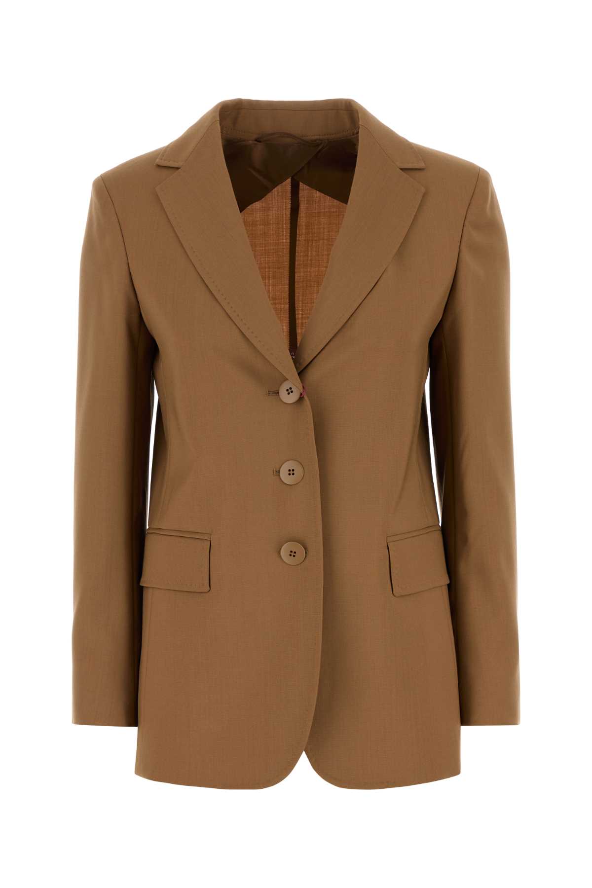 Max Mara Virgin Wool Single-breasted Blazer In Brown