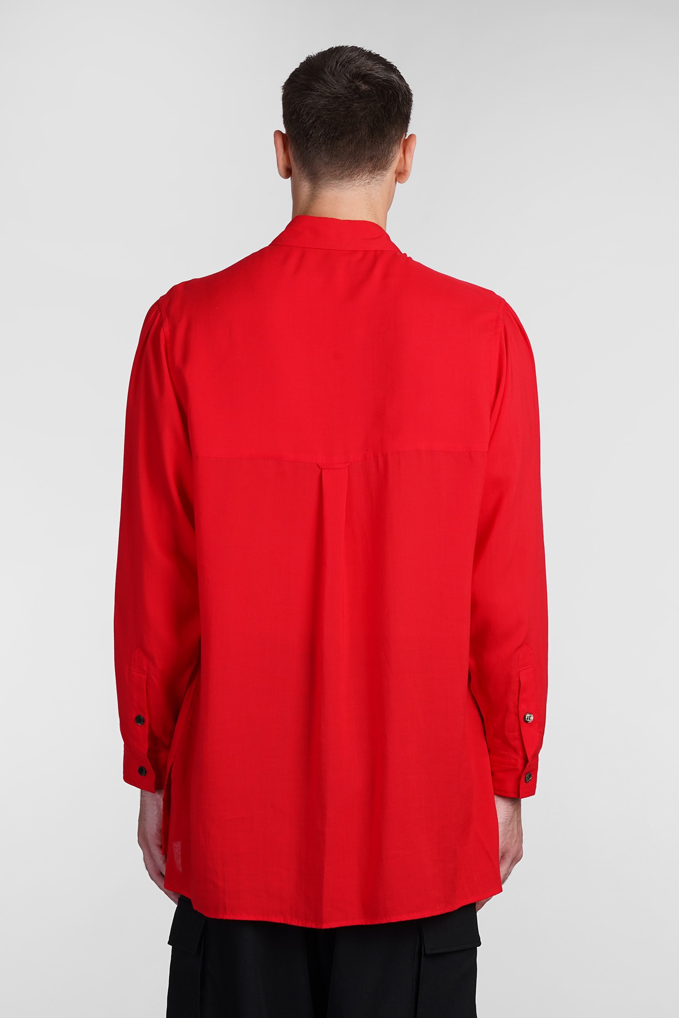 Shop Yohji Yamamoto Shirt In Red Cellulose