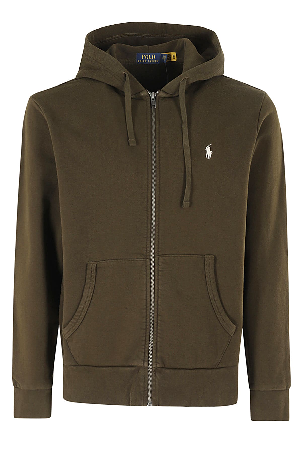 Shop Polo Ralph Lauren Full Zip Cappuccio Loopback In Dark Loden