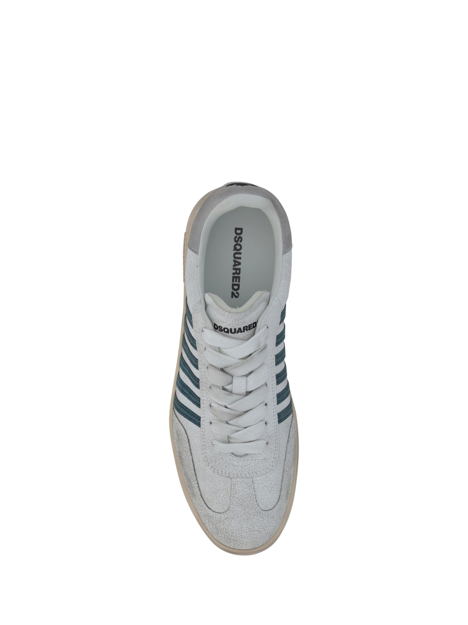 Shop Dsquared2 Boxer Sneakers In Bianco+verde+grigio