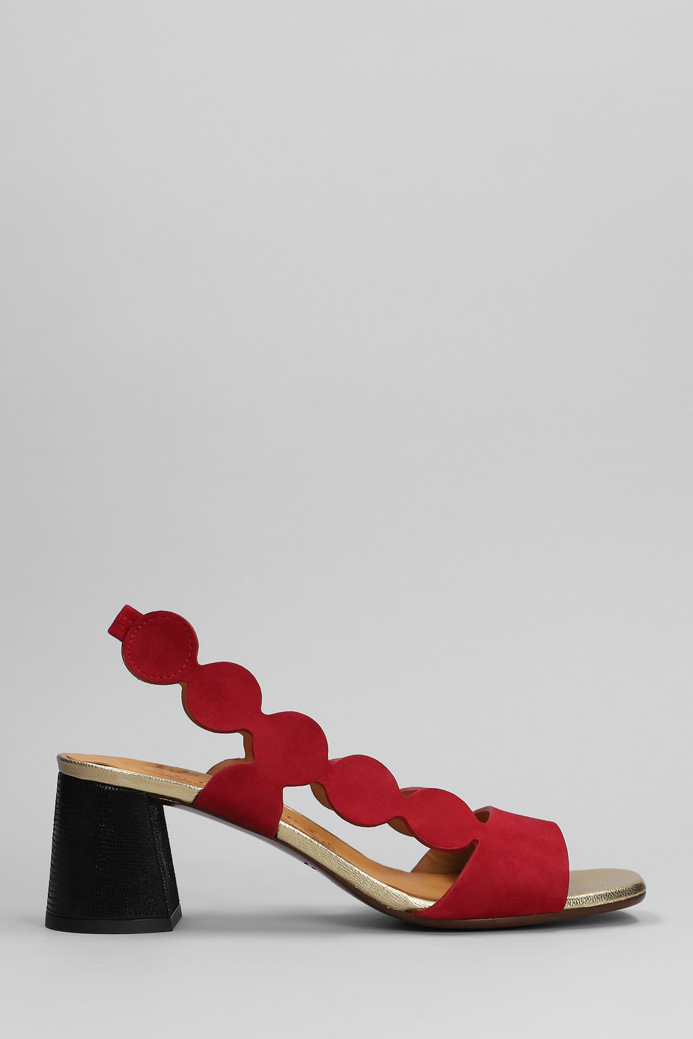 CHIE MIHARA ROKA SANDALS IN RED SUEDE