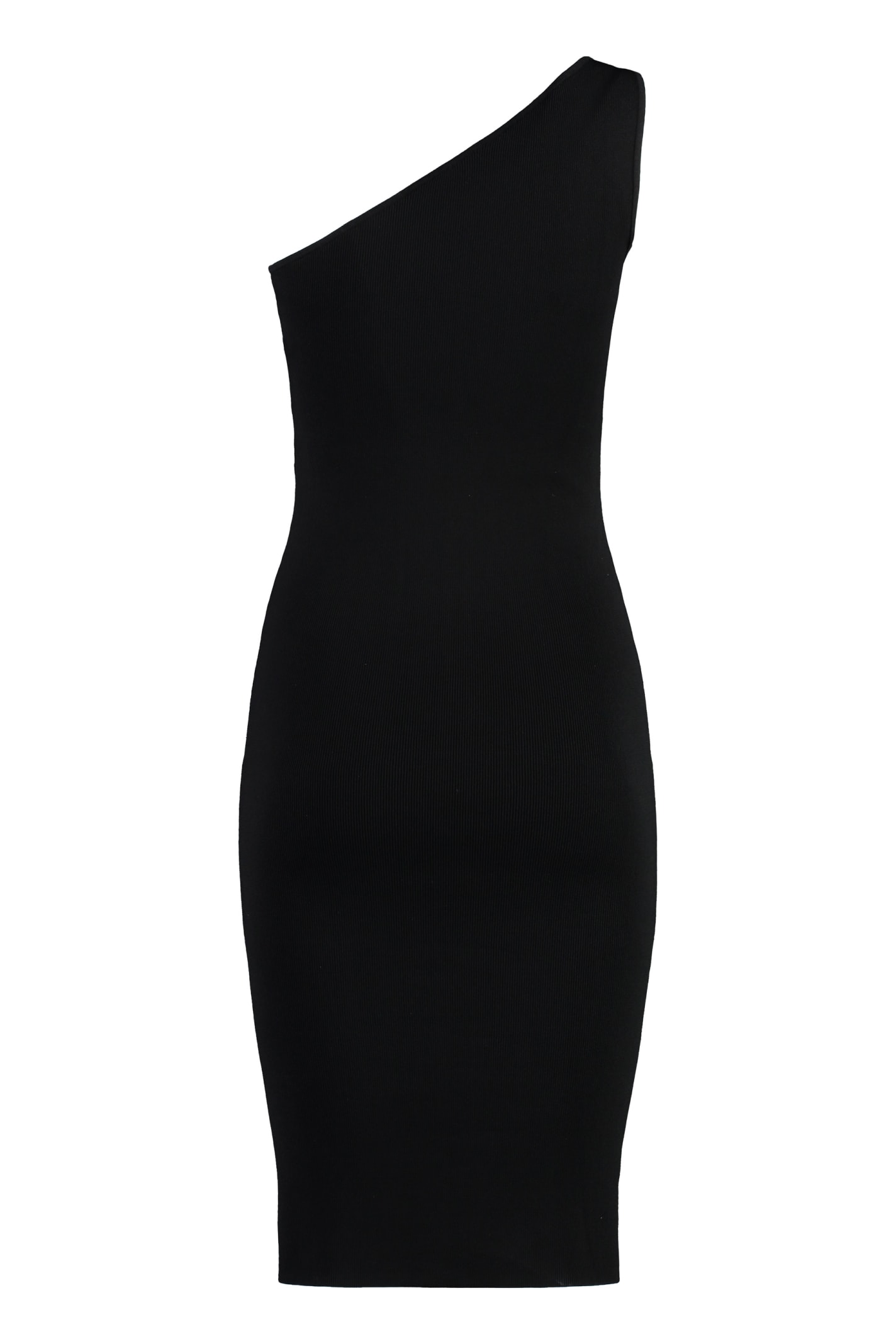 YVES SALOMON KNITTED ONE SHOULDER DRESS