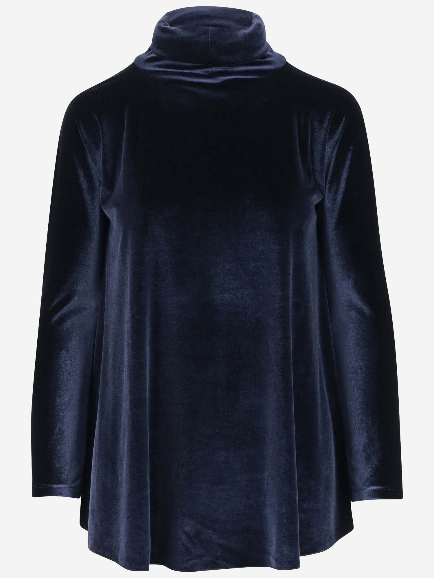 STEPHAN JANSON STRETCH VELVET JERSEY BLOUSE 