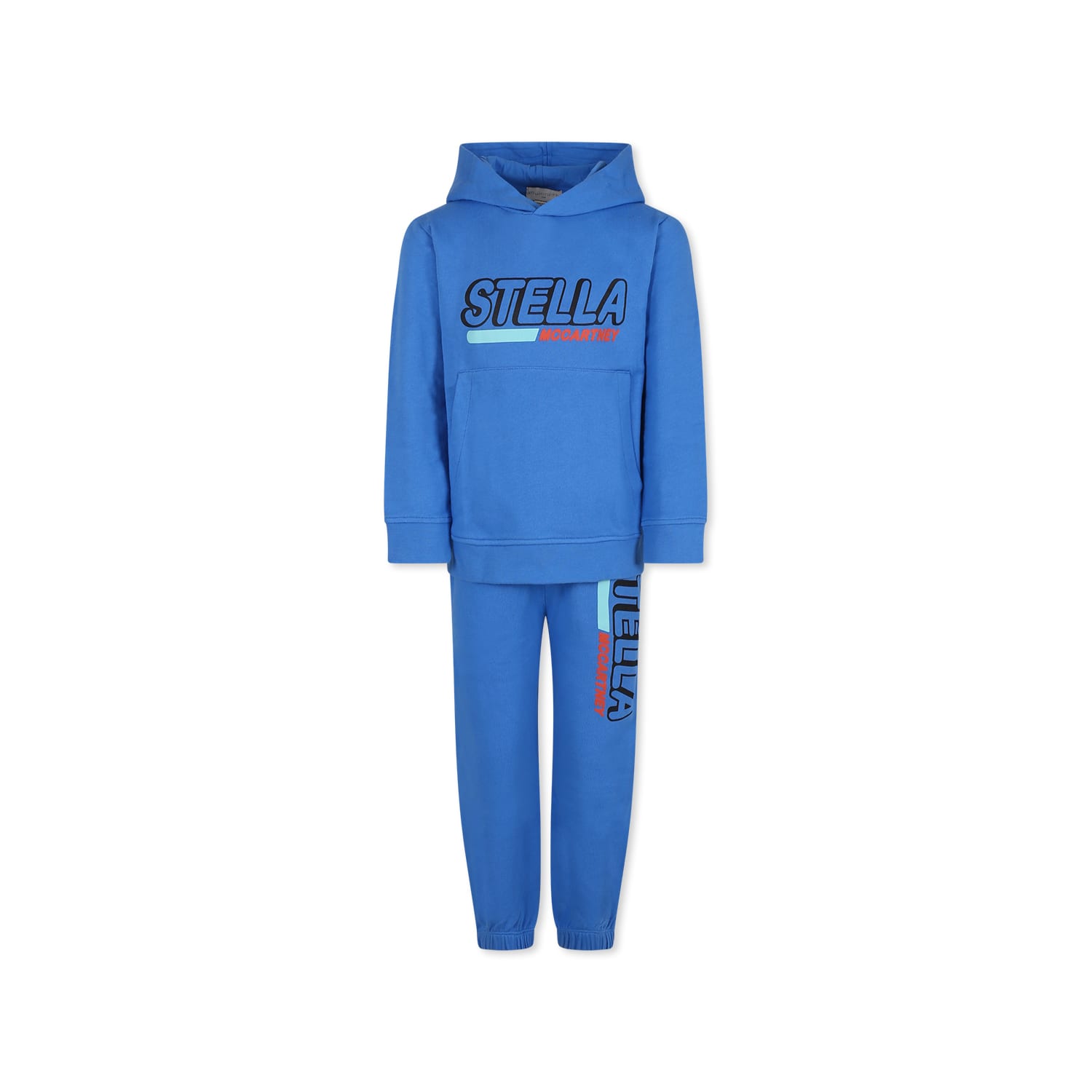 Shop Stella Mccartney Light Blue Suit For Boy With Logo