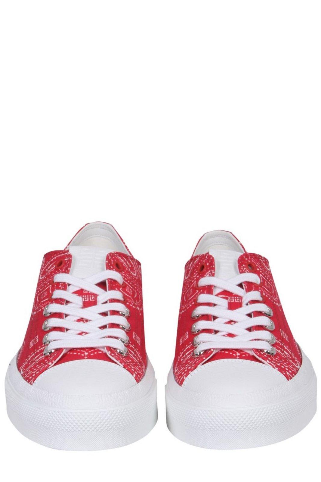 Shop Givenchy Bandana Printed City Sneakers In Red