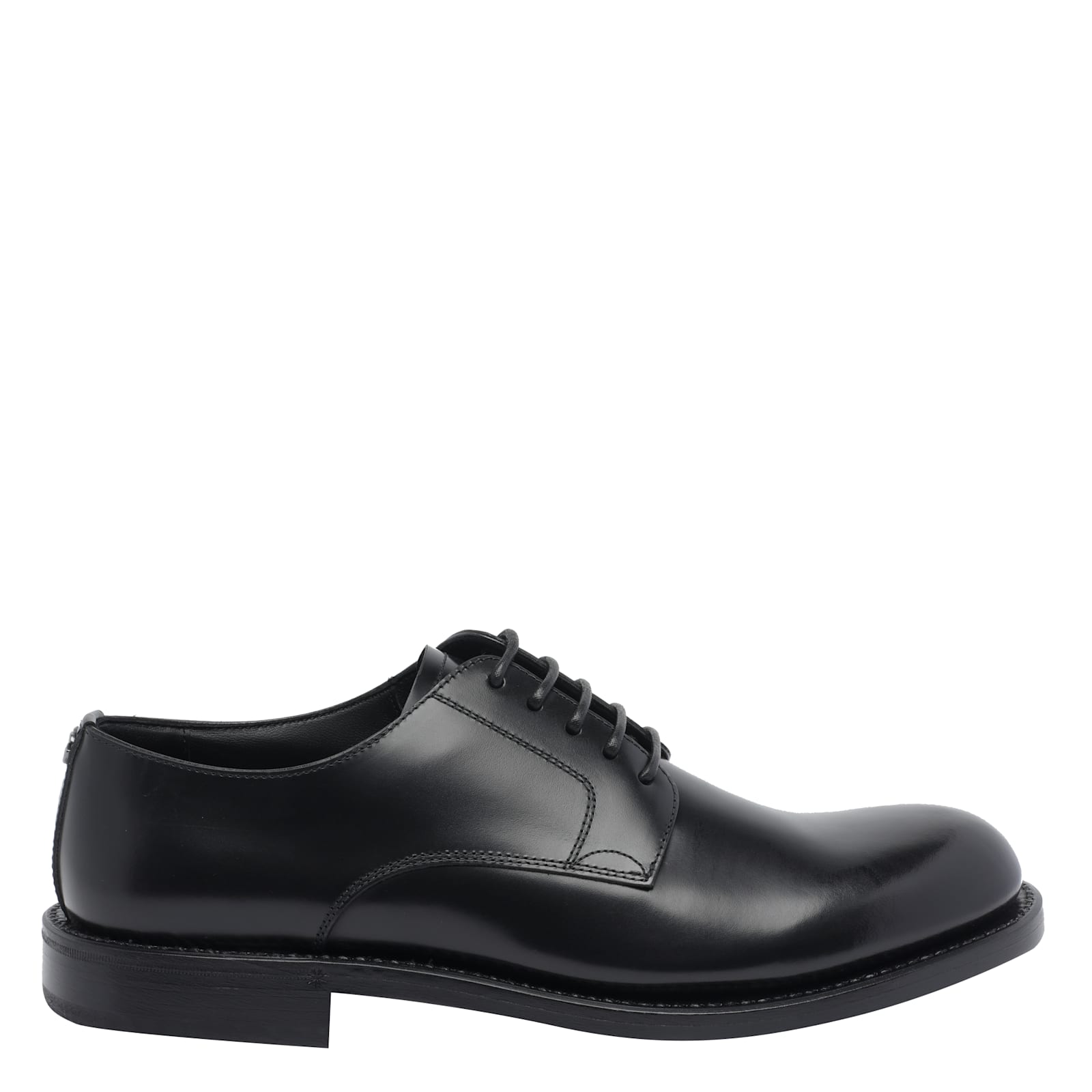 Dolce & Gabbana Lace-up Derby Shoes With A Brushed Finish In Black