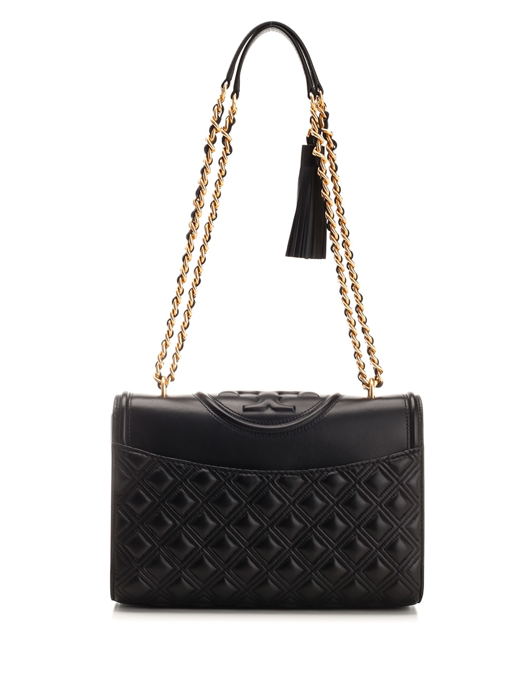 Shop Tory Burch Fleming Shoulder Bag In Black