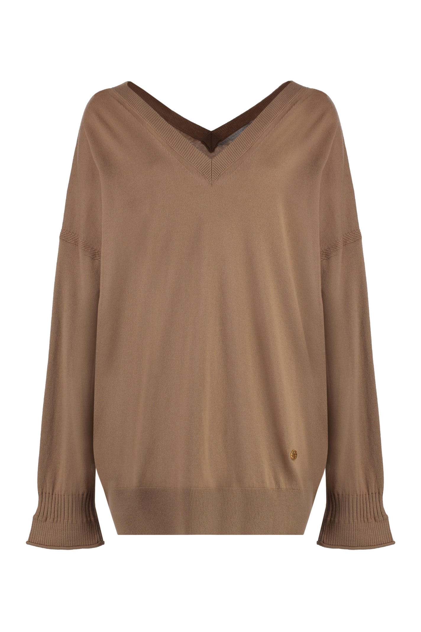 Shop Stella Mccartney Virgin Wool Sweater In Camel