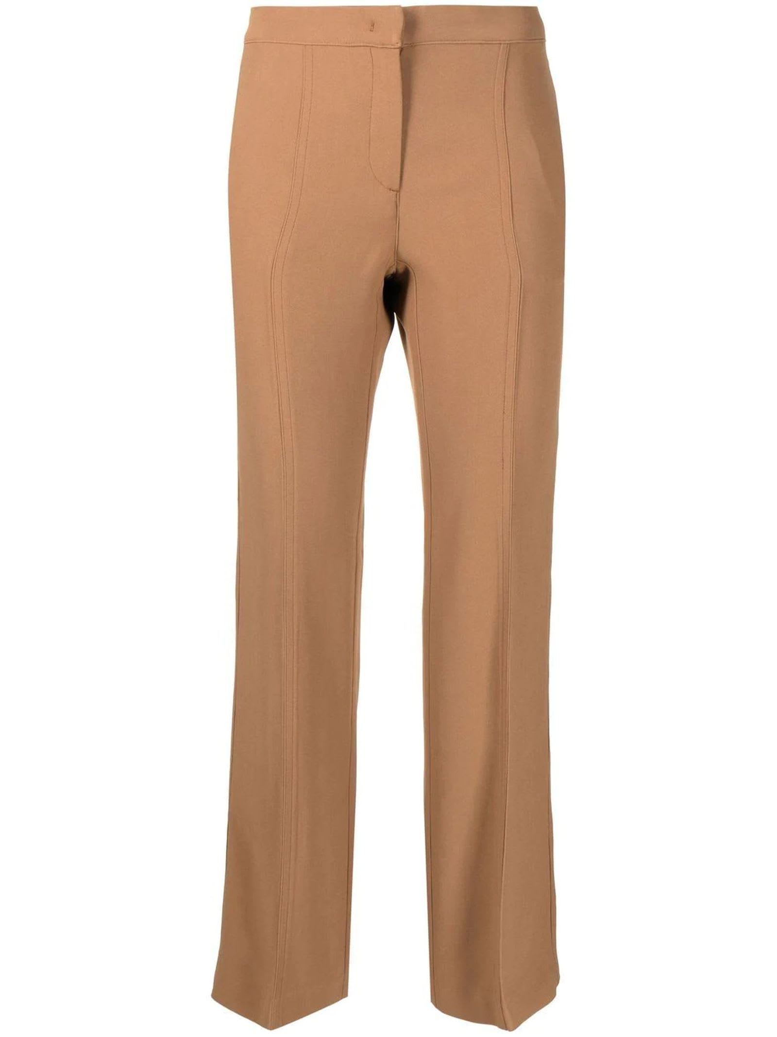 N.21 Camel Brown Cropped Flared Trousers