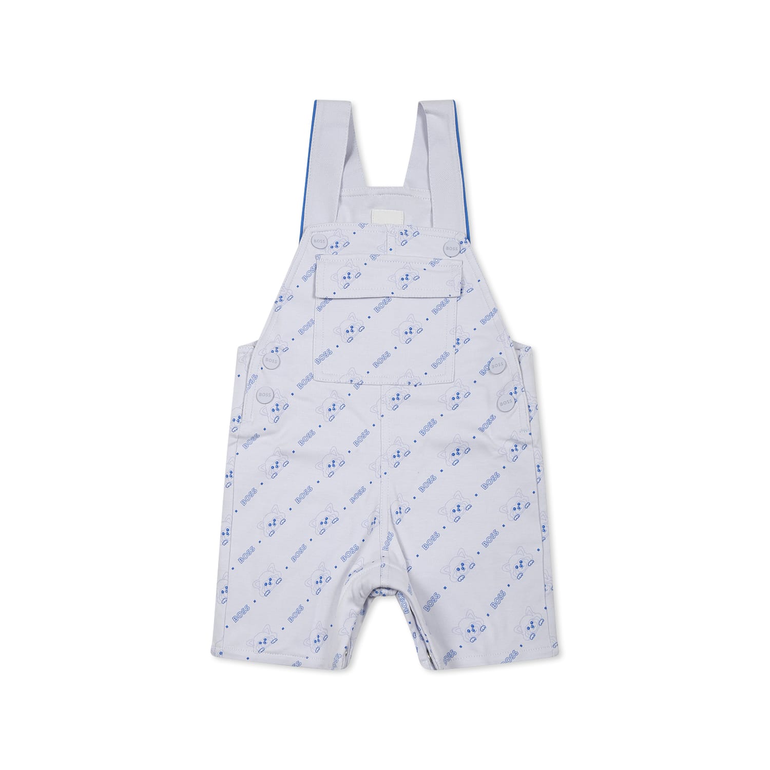 Hugo Boss Light Blue Dungarees For Baby Boy With Logo Ad Panda In Light Blue