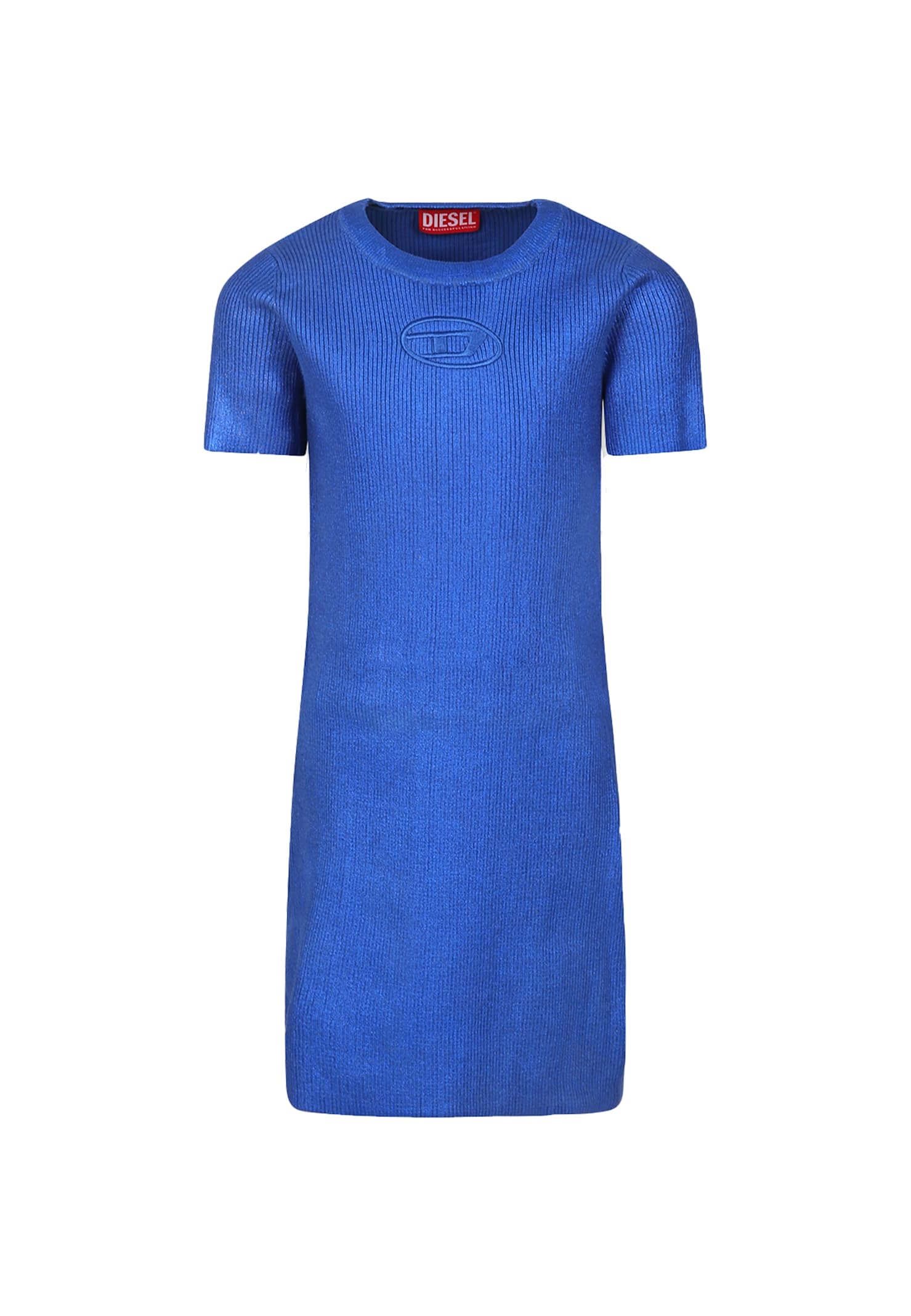 Diesel Blue Dress For Girl With Logo In Blue