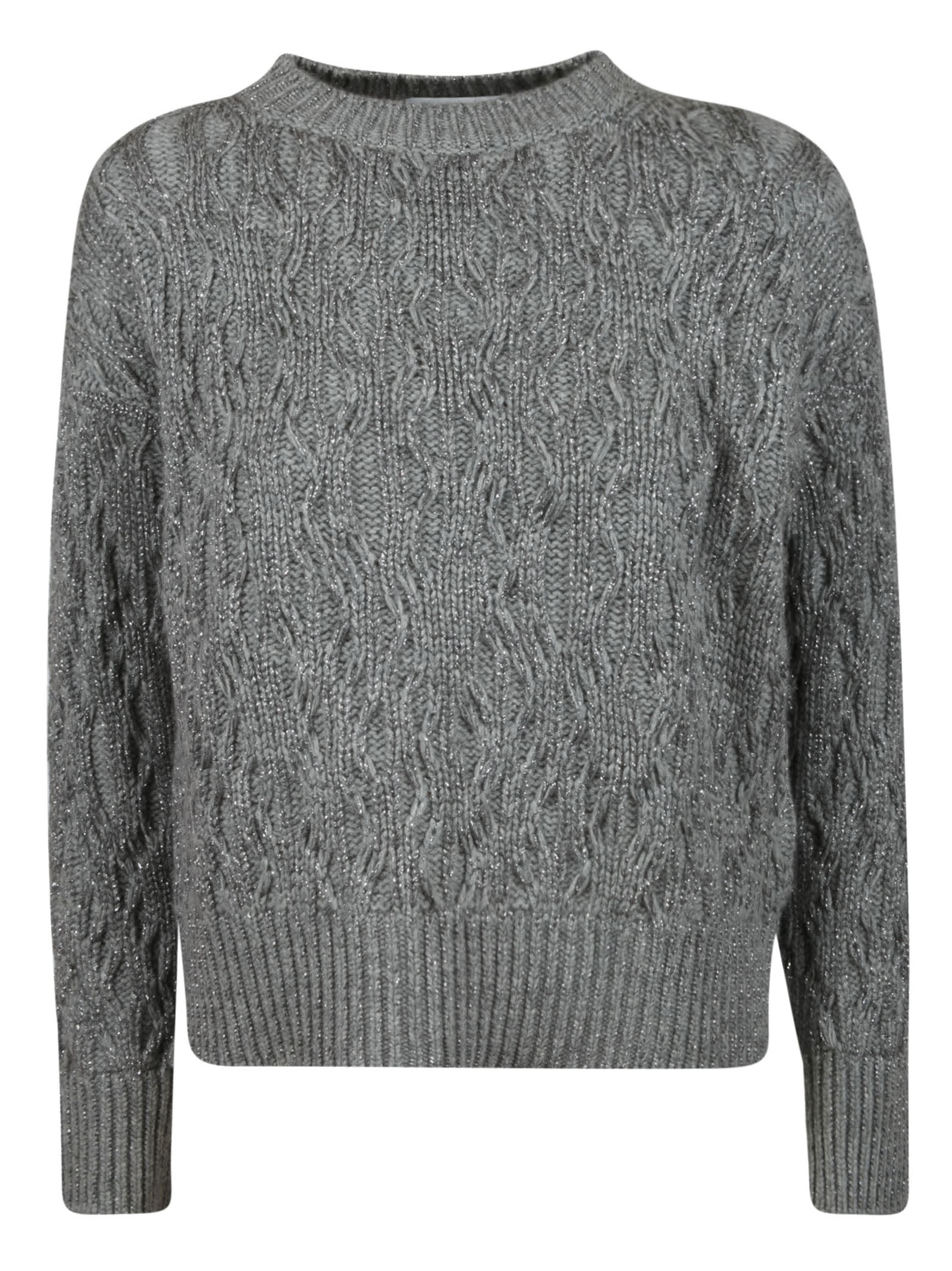 Fabiana Filippi Rib Trim Woven Plain Sweater