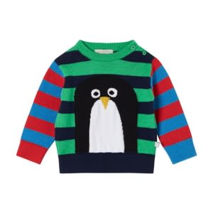 Stella Mccartney Multicolor Sweater For Baby Boy With Penguin In Multicolor