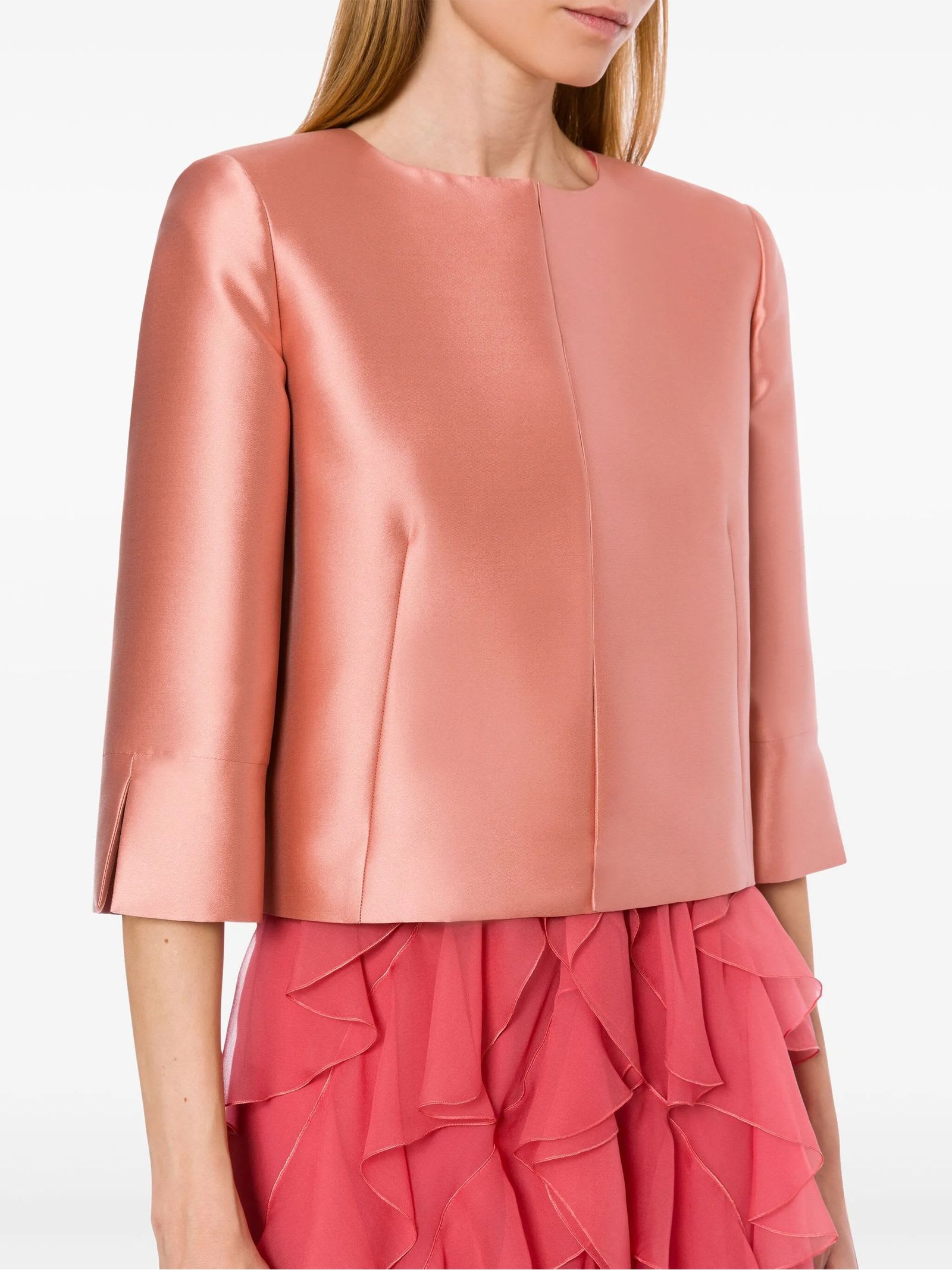 Shop Alberta Ferretti Pink Satin Jacket