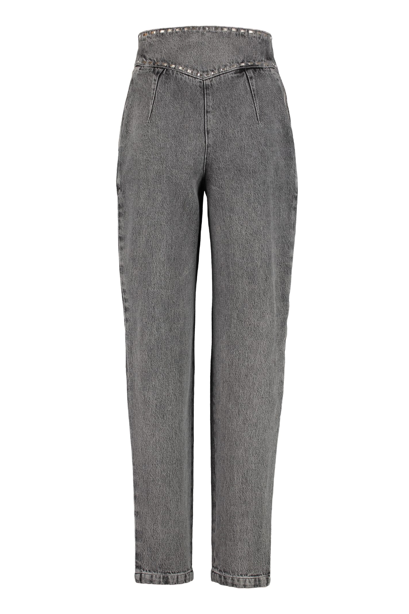 alberta ferretti studded jeans