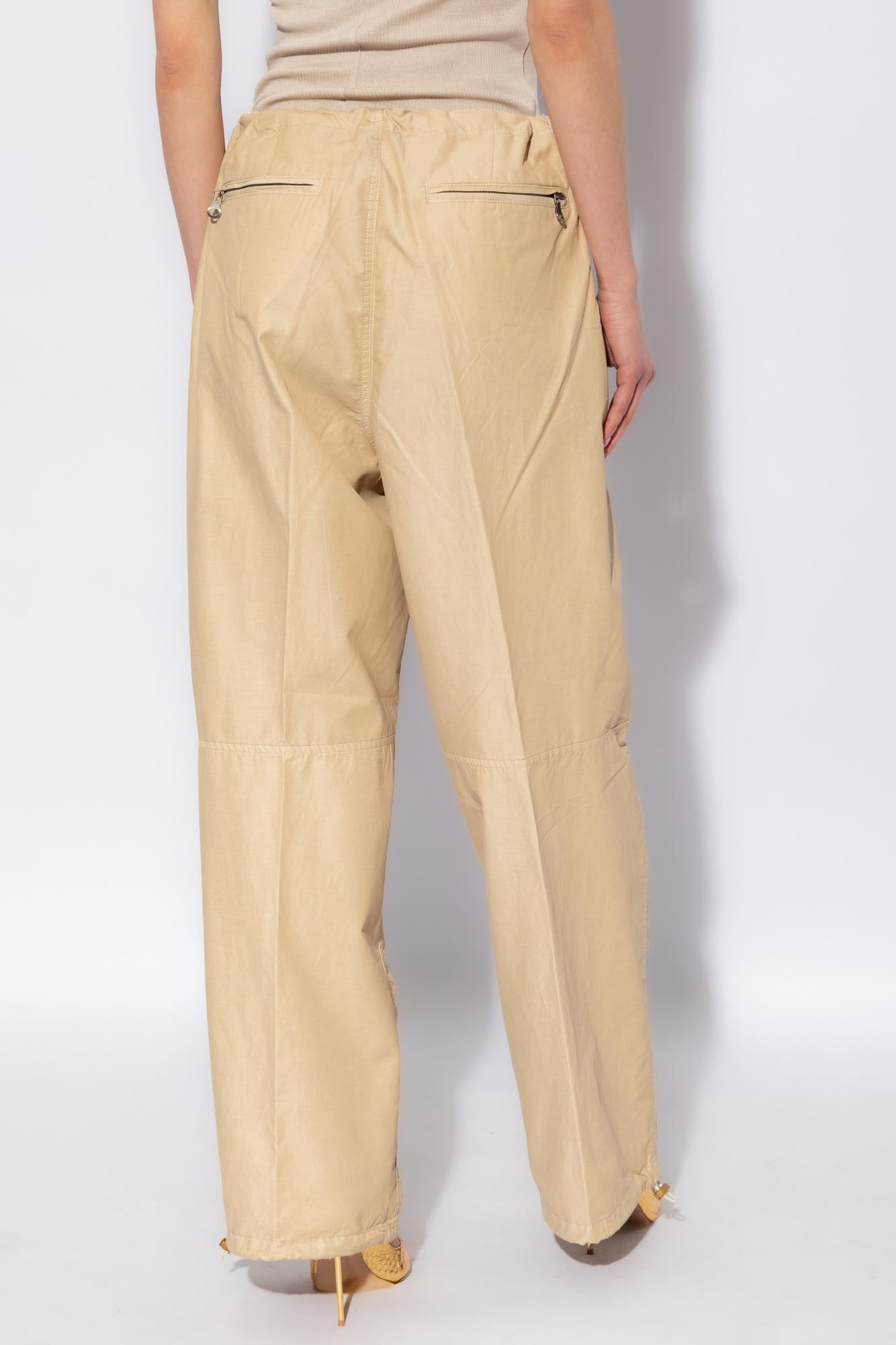 Shop Diesel Pants P-diamanda In Beige