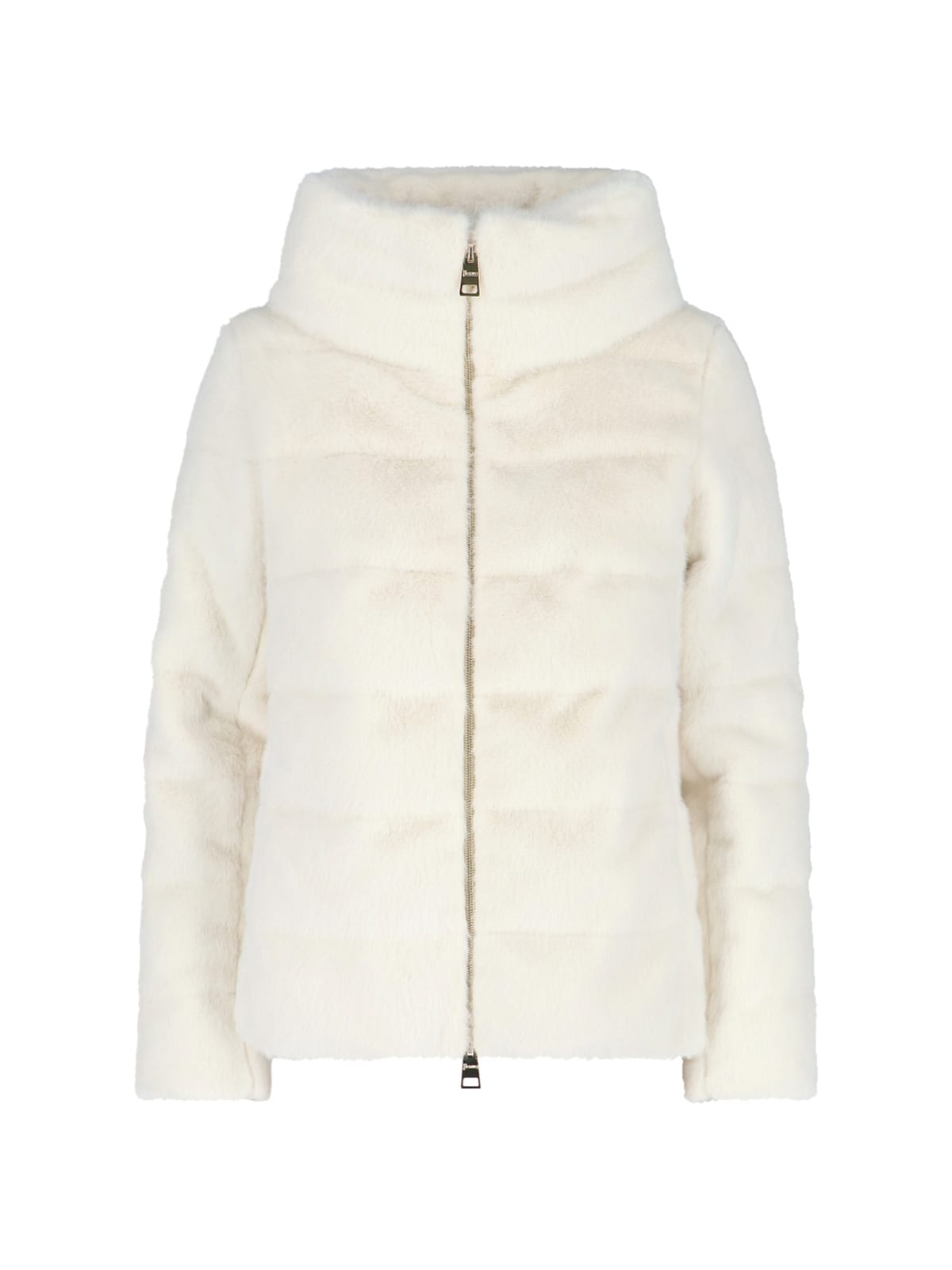 Herno Faux Fur Down Jacket In White