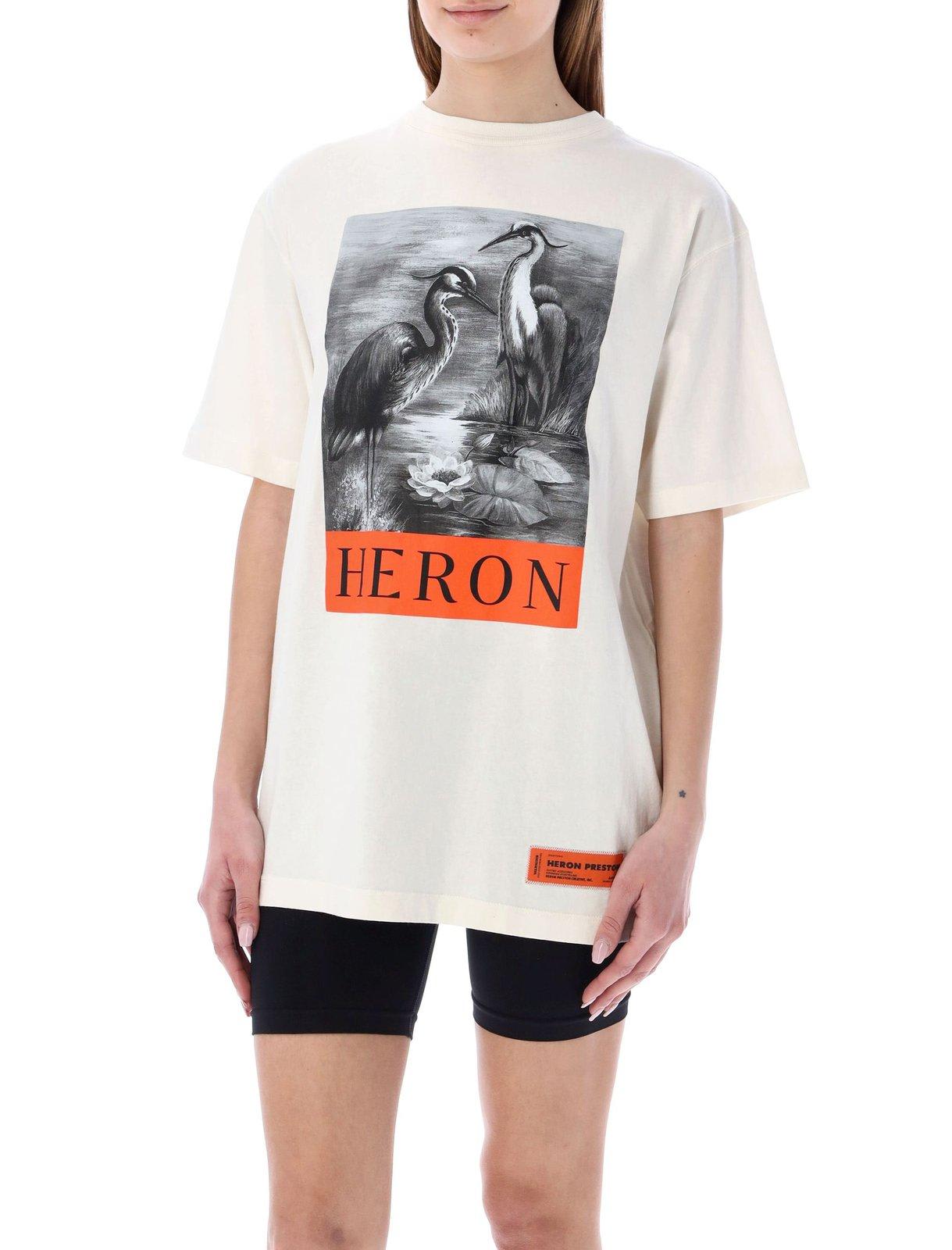 Shop Heron Preston Heron Printed Crewneck T-shirt In White