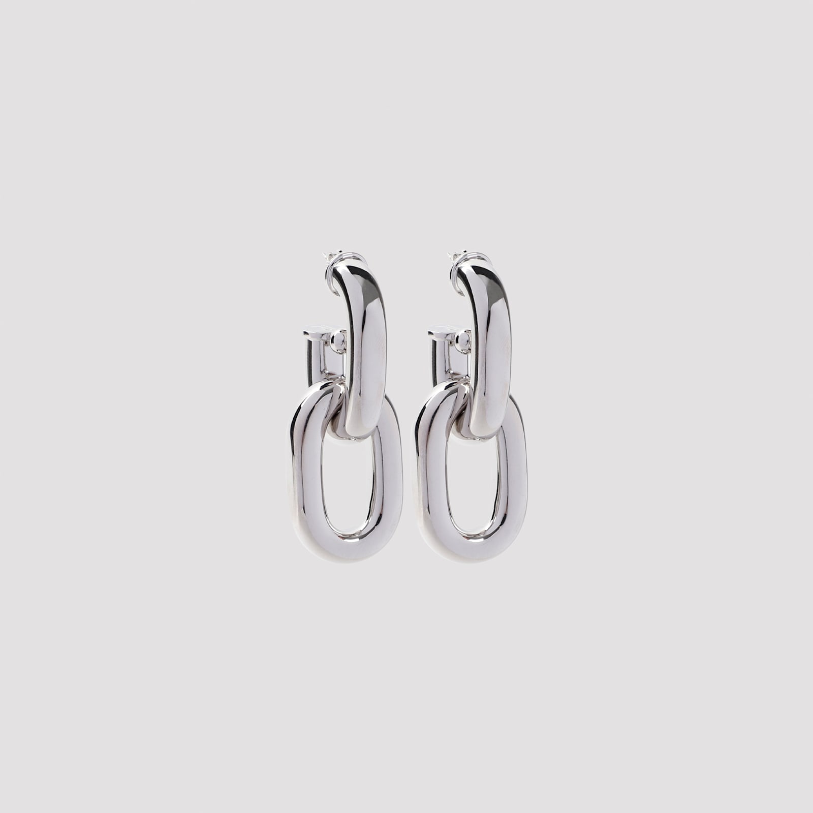 Shop Rabanne Xl Link Double Earrings In Silver