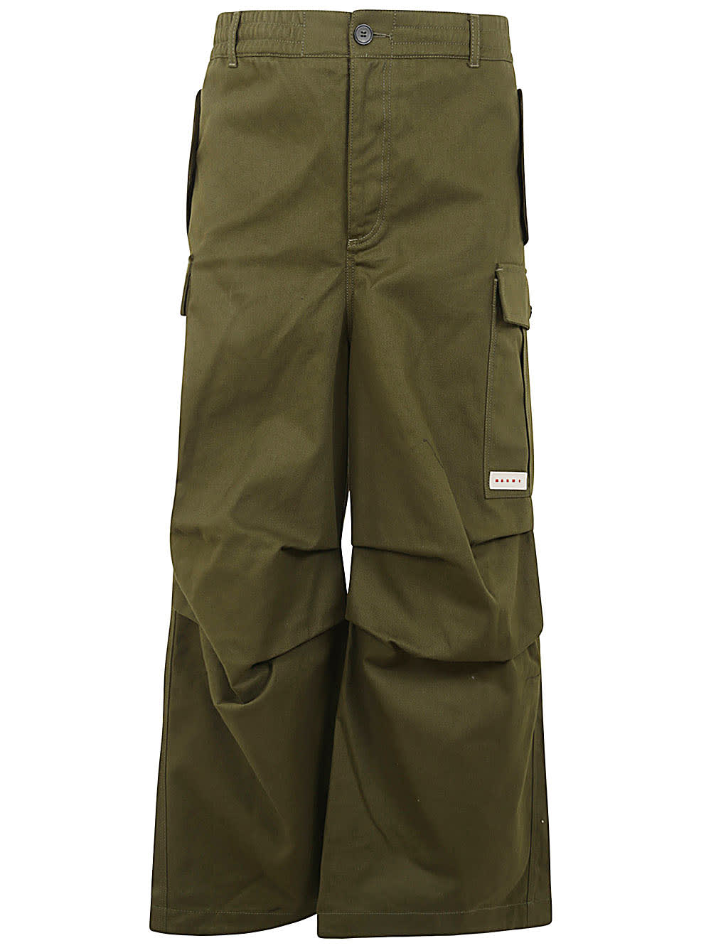 Shop Marni Trousers In Leav Green