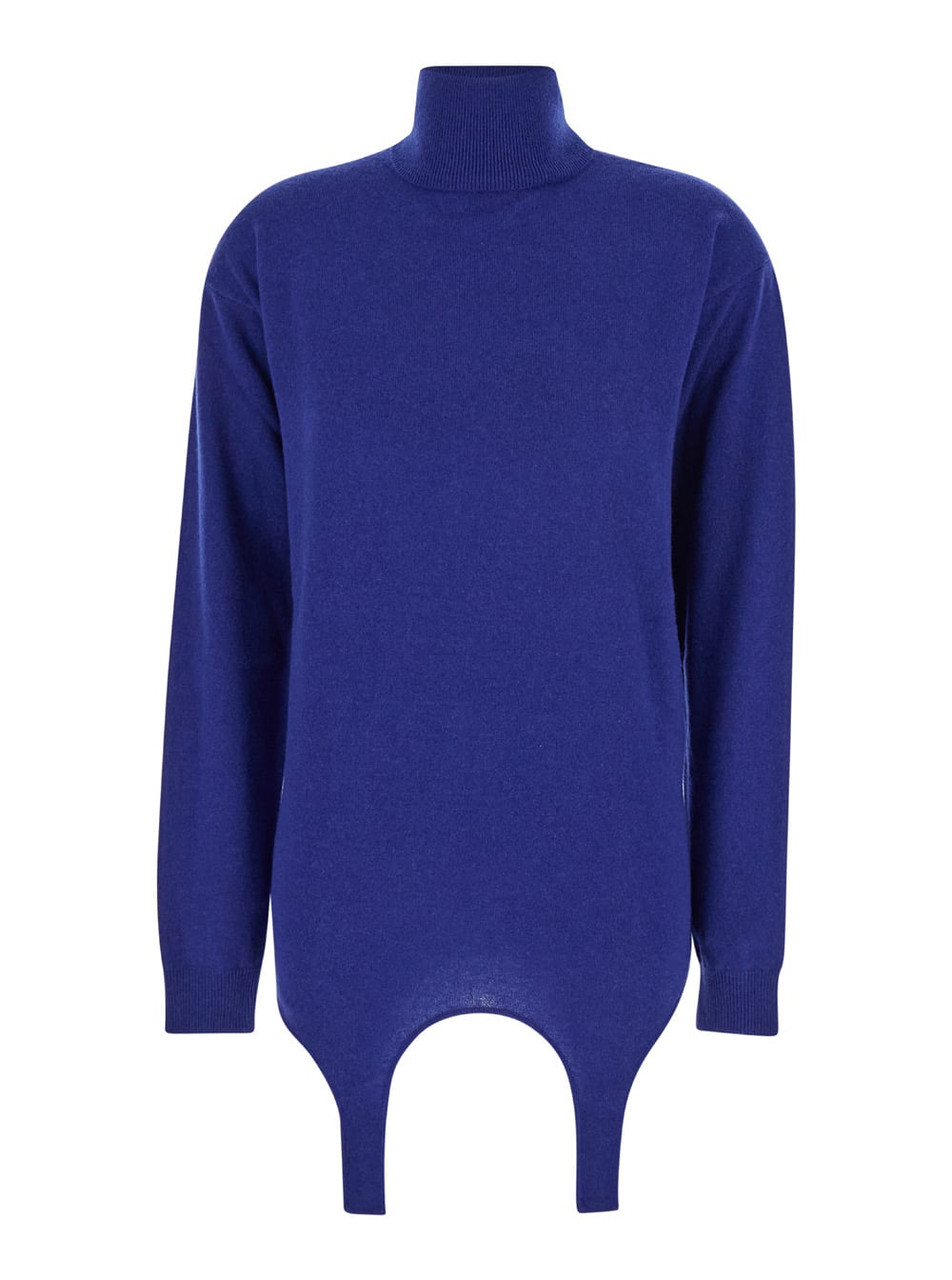 Shop Saint Laurent Blue Garter Turtleneck Sweater In Cashmere Woman