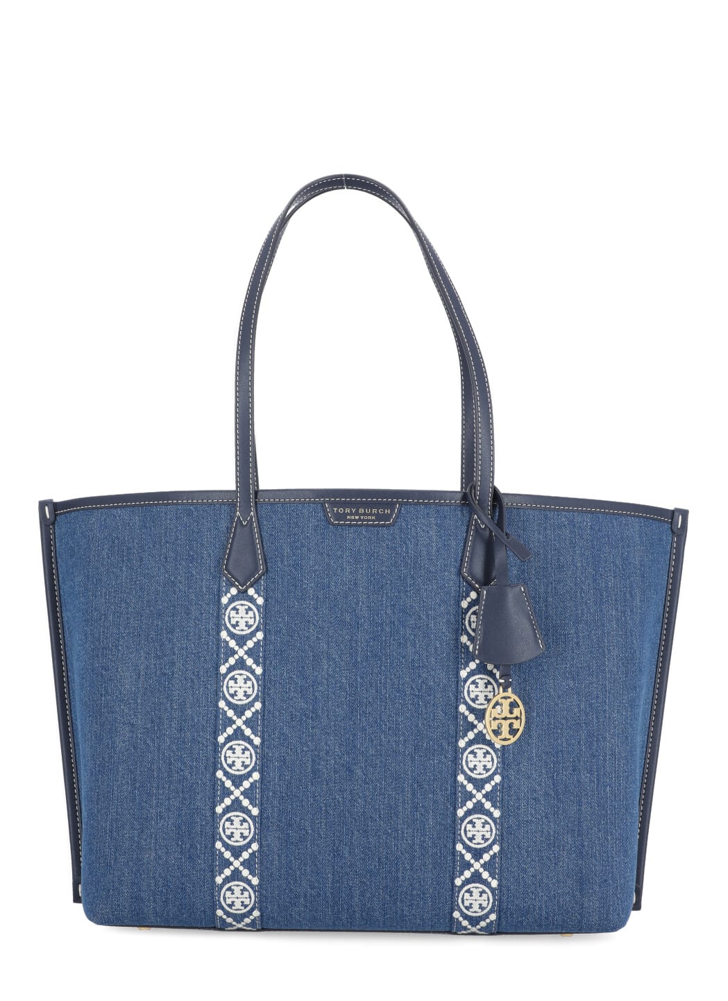 Shop Tory Burch Perry Triple Tote Shopping Bag In Blue