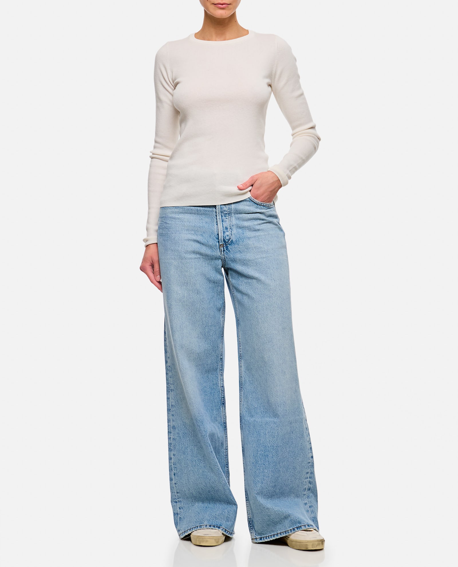 Extreme Cashmere Eel Cotton Cashmere Knit 2.48 Ls T-shirt In White