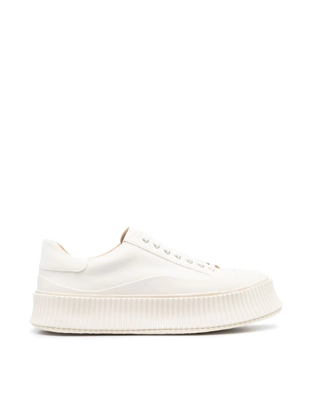 Shop Jil Sander Low Laced Sneakers With Vulcanized Rubber Sole In Cloud