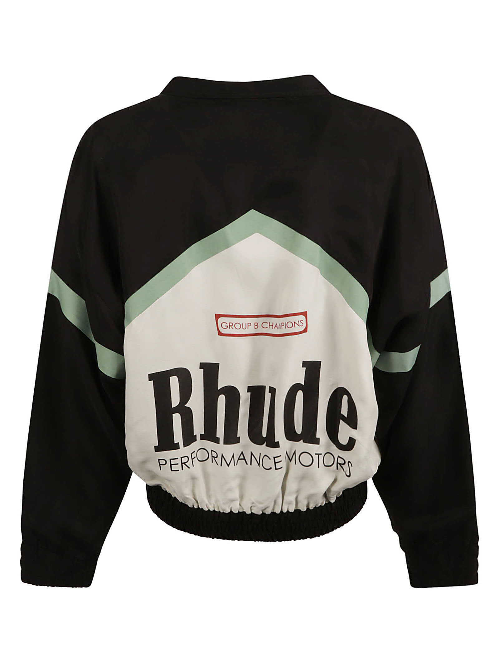 Shop Rhude Awakening Track Jacket In Black/green/cream