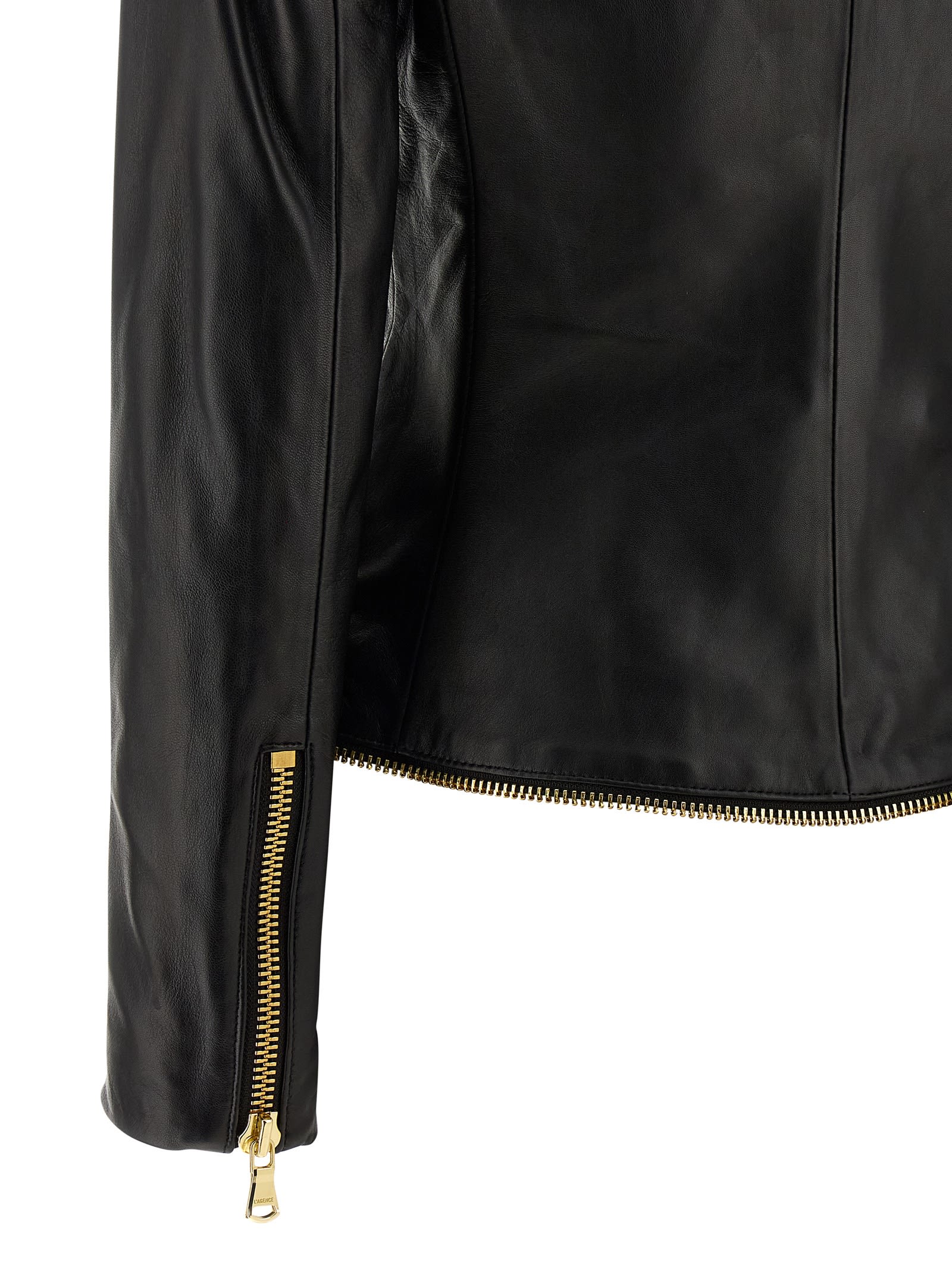 L'agence Ottilie Leather Blazer In Black